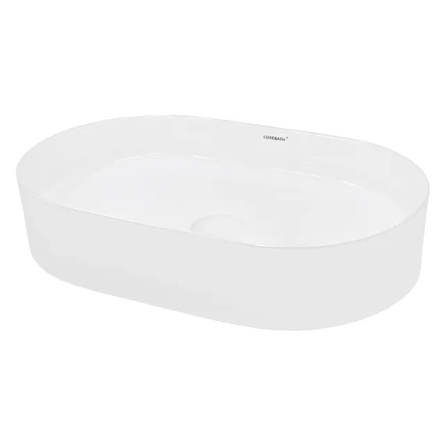 LuxeBath vasque ovale à poser 60,5 cm blanche céramique