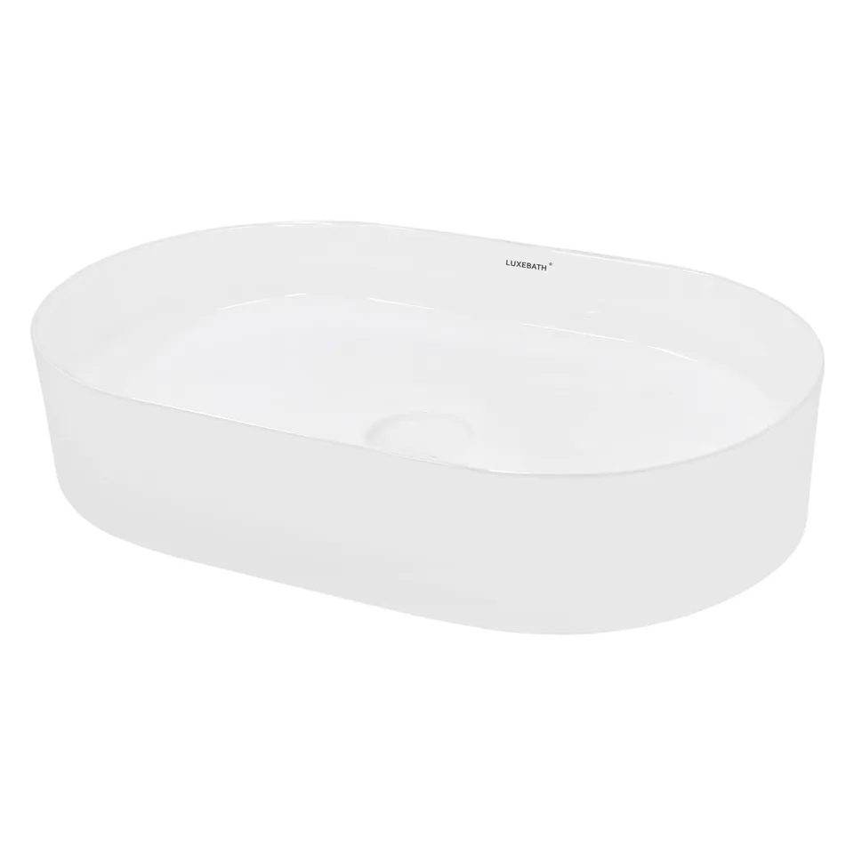 LuxeBath vasque ovale à poser 60,5 cm blanche céramique