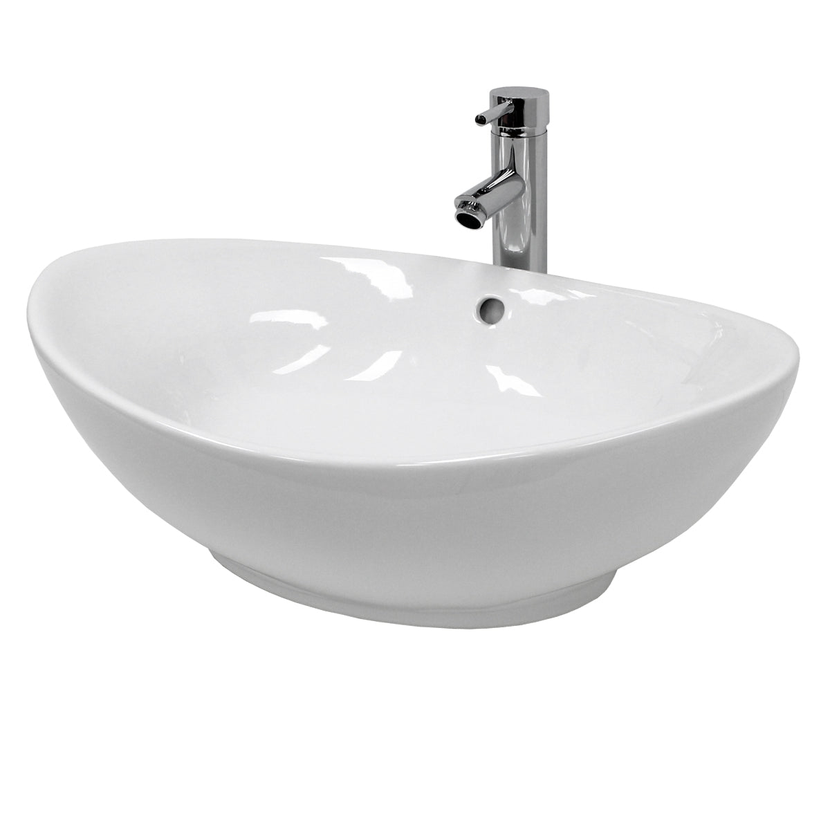 ECD Germany Sanitär Vasque 59x39 cm lavabo blanc avec bonde