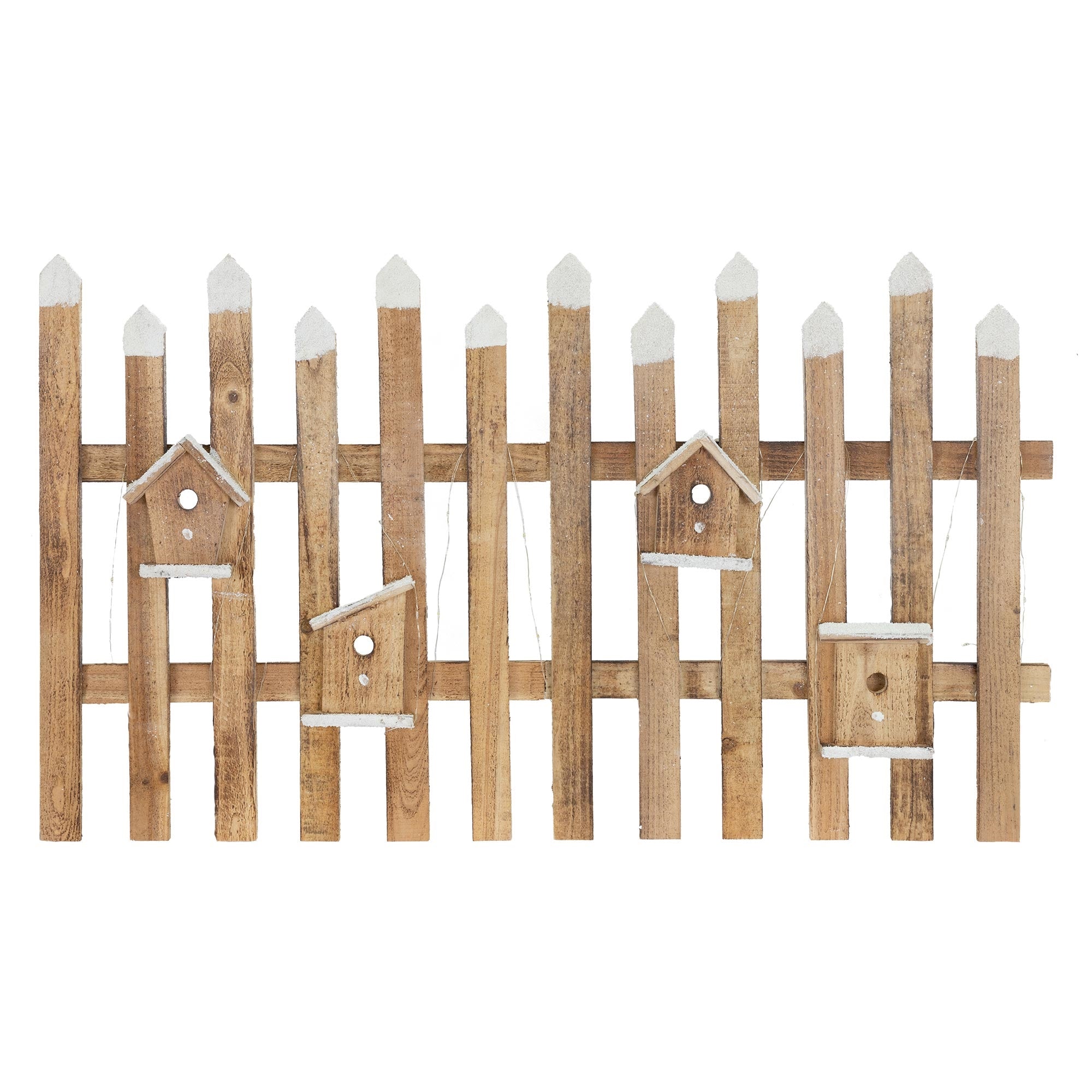 ECD Germany Haus Wohnen clôture Noël LED bois rouge 98x57