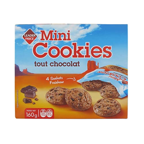 Leader Price Mini cookies tout chocolat 160g x4 sachets