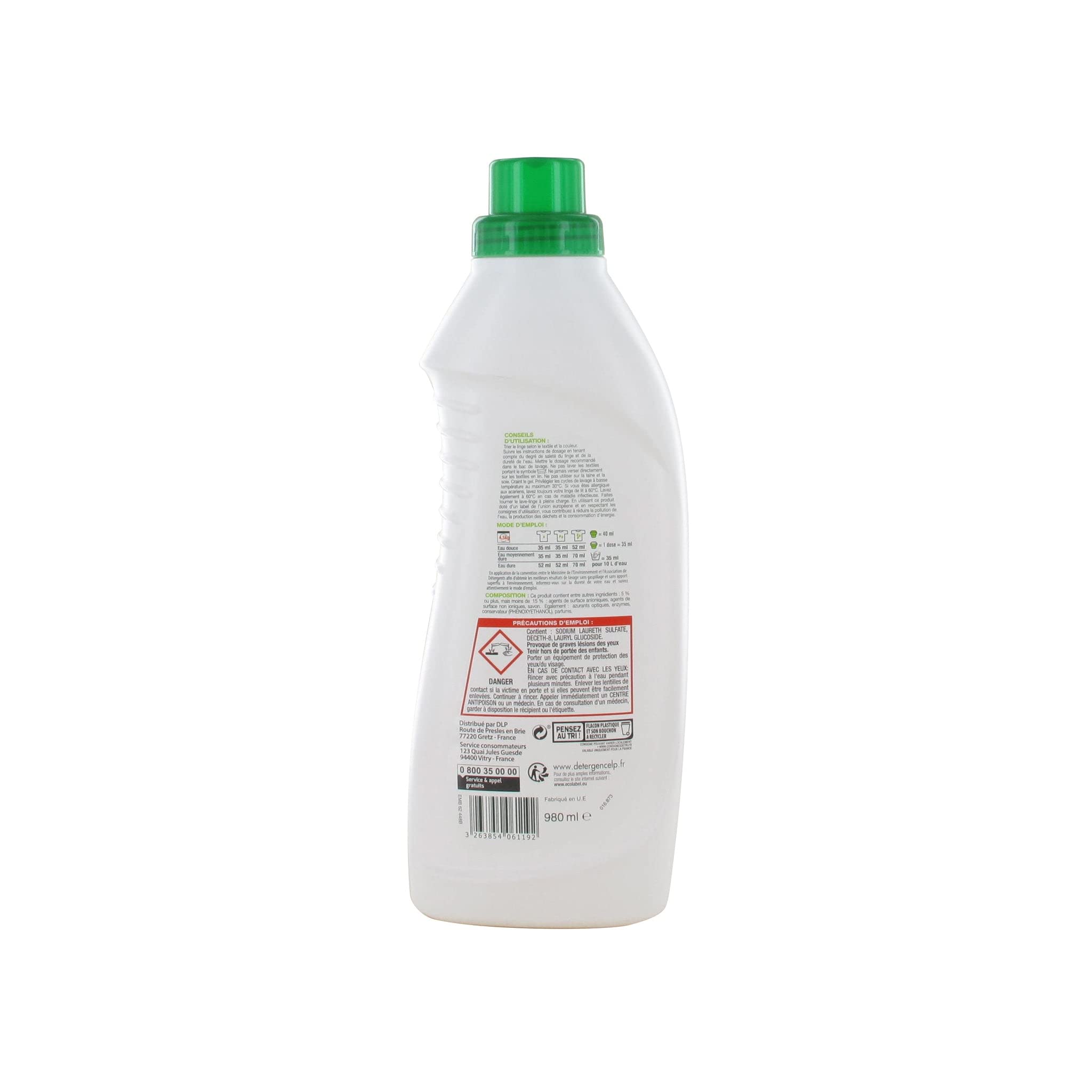 Leader Price Soin du linge lessive liquide écologique 980ml