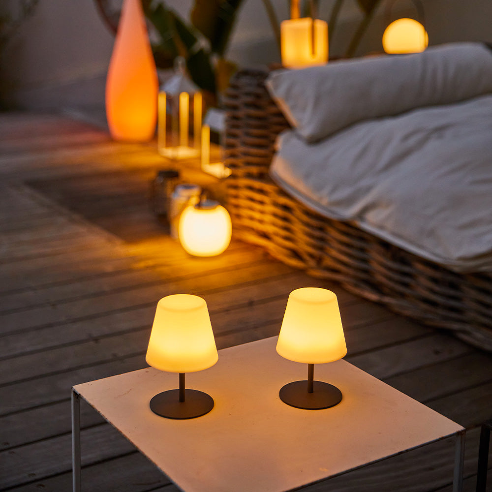 Red Deco Twins Rock lot 4 lampes table sans fil LED gris