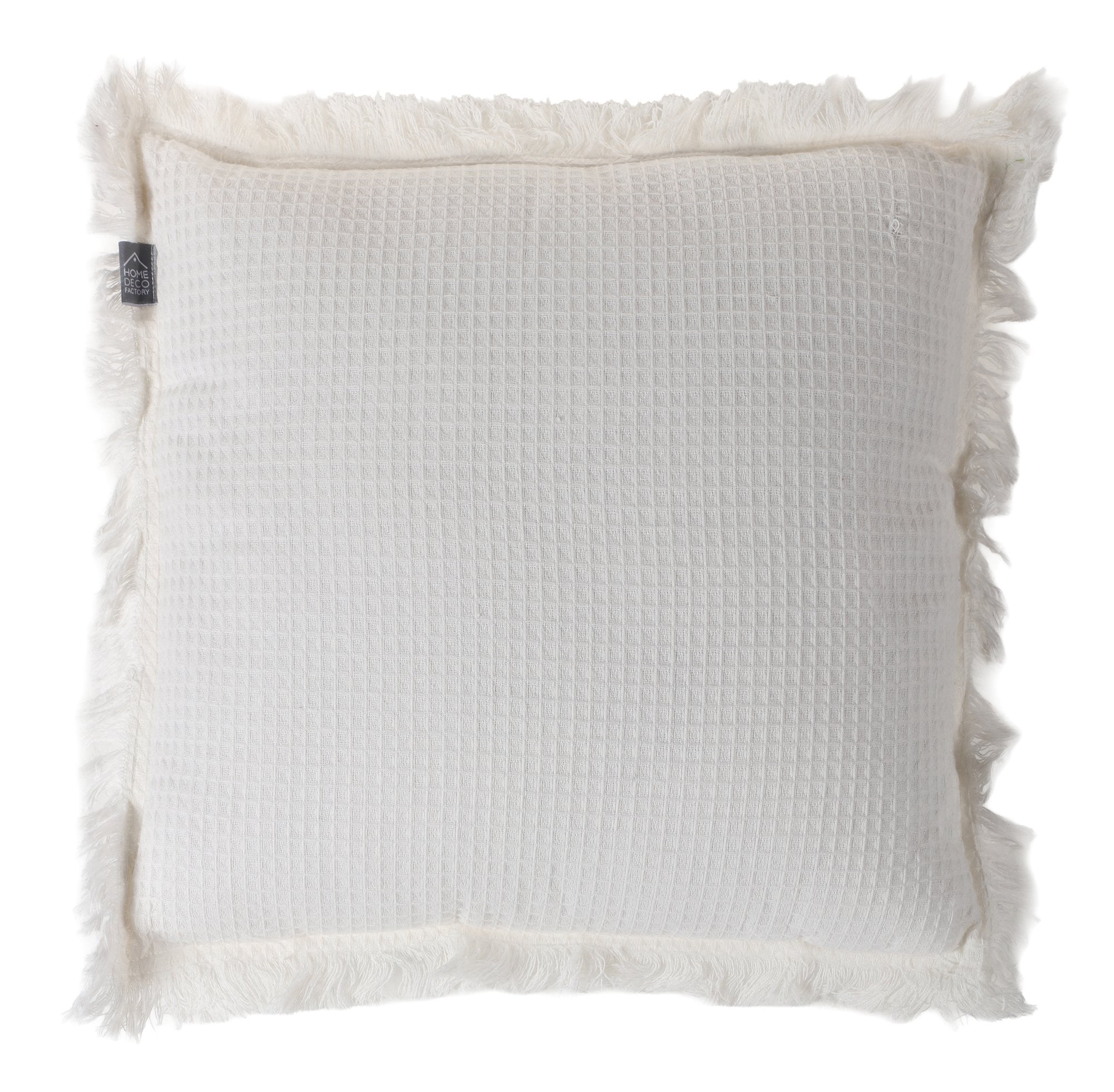 Stokomani Maison Coussin gaufré coton blanc 40x40cm