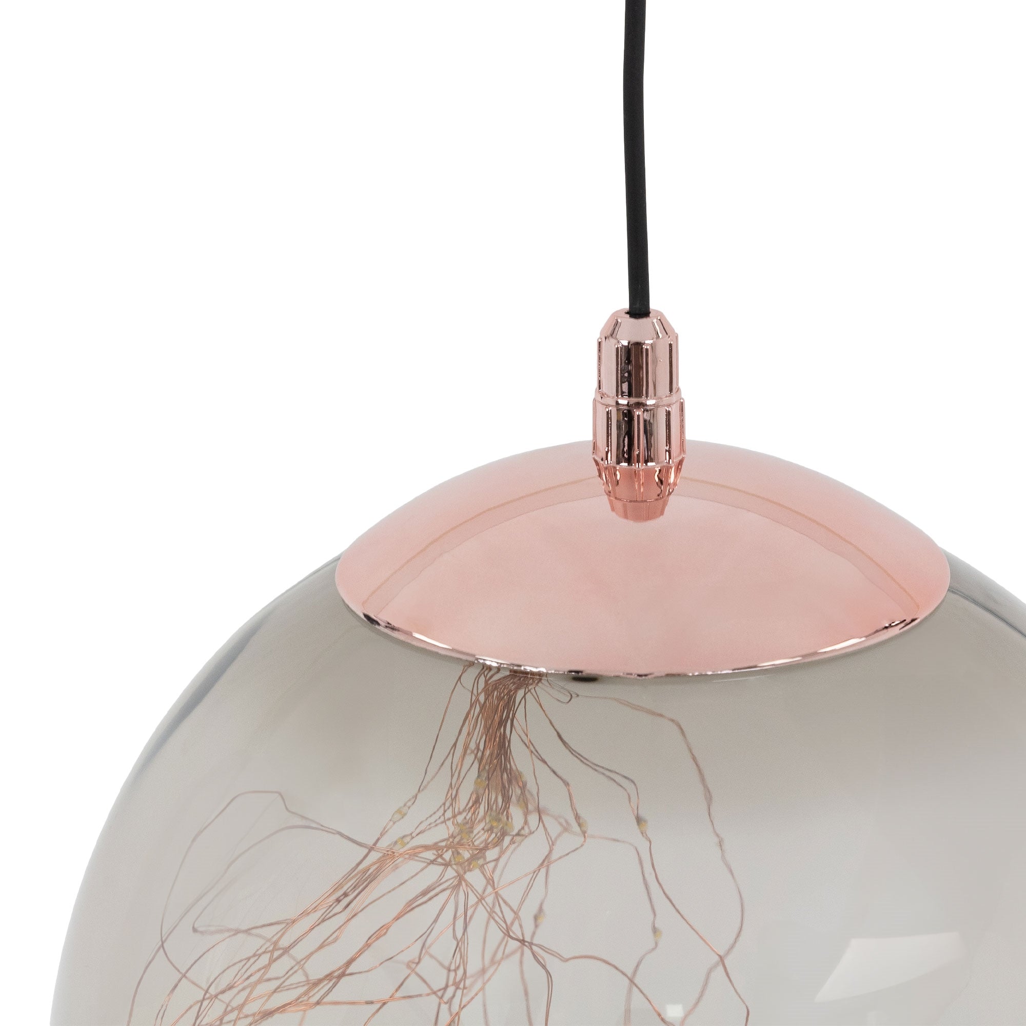 ECD Germany Boule de Noël LED verre gris 18 cm