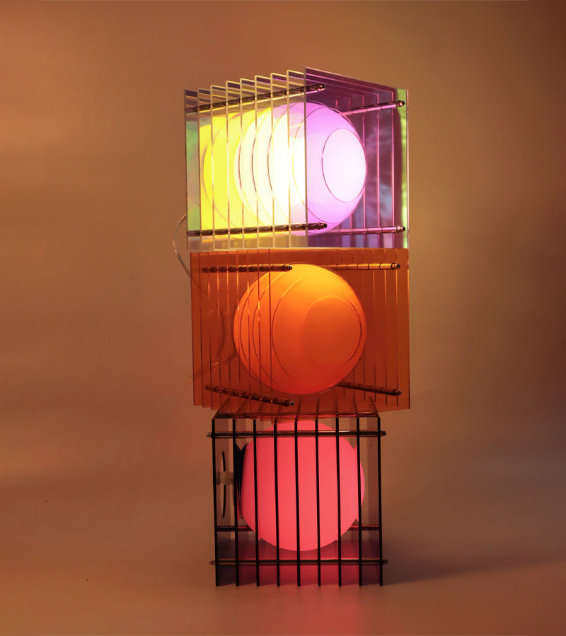 BANG LOP Square Lampe Carrée Orange LED design