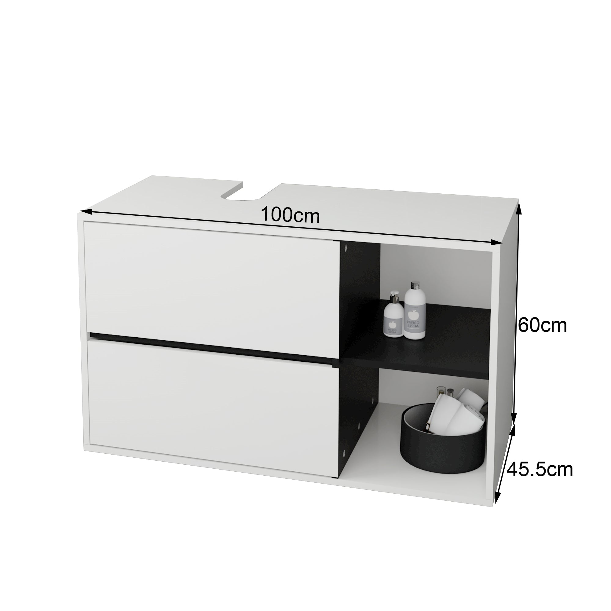 ECD Germany Möbel ensemble salle de bain 4 pièces blanc bois moderne