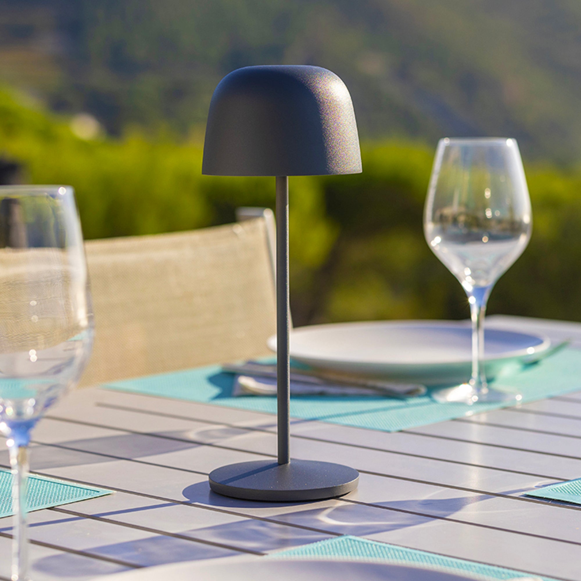 Red Deco Sophia Rock lampe de table sans fil acier gris H28cm