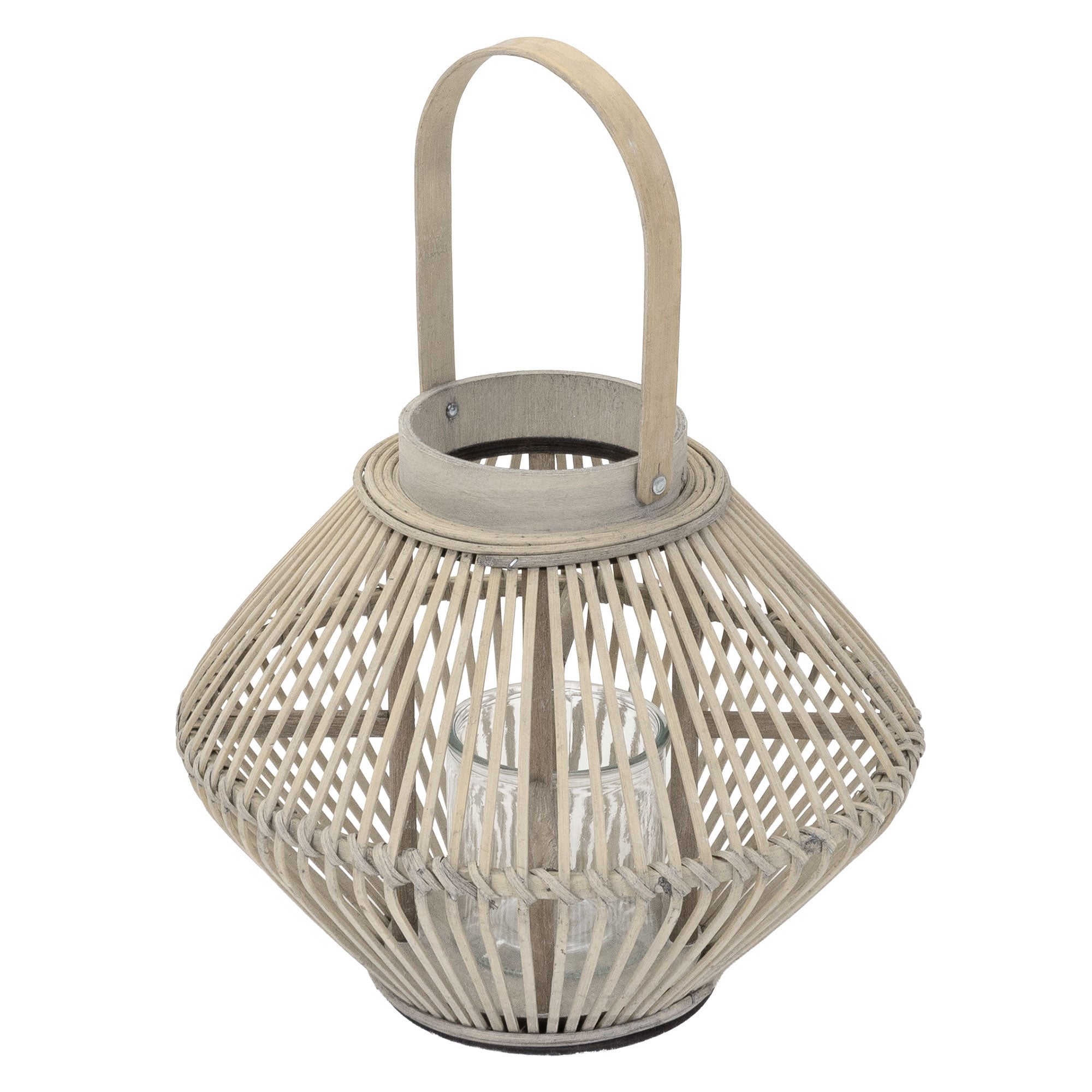 ECD Germany Garten Lanterne Bambou 42 cm avec verre