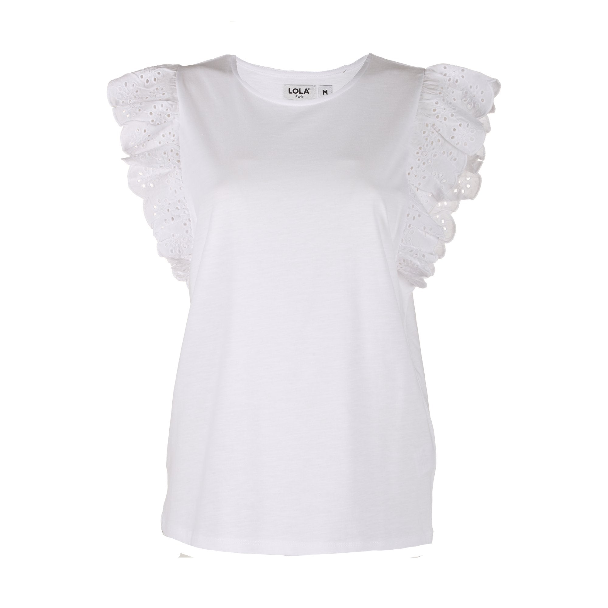 Stokomani Mode Tee-shirt broderie blanc femme M