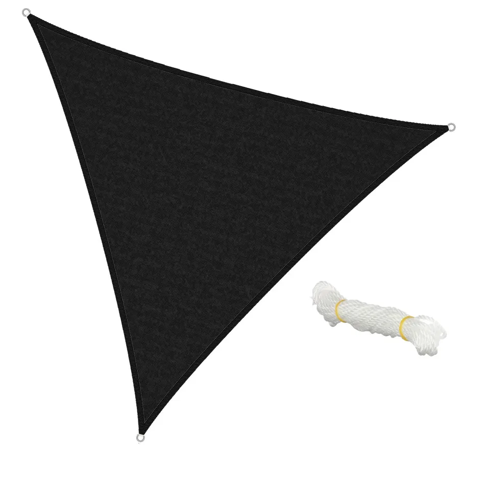 ECD Germany Garten voile d'ombrage triangle 5x5x5 m anthracite HDPE