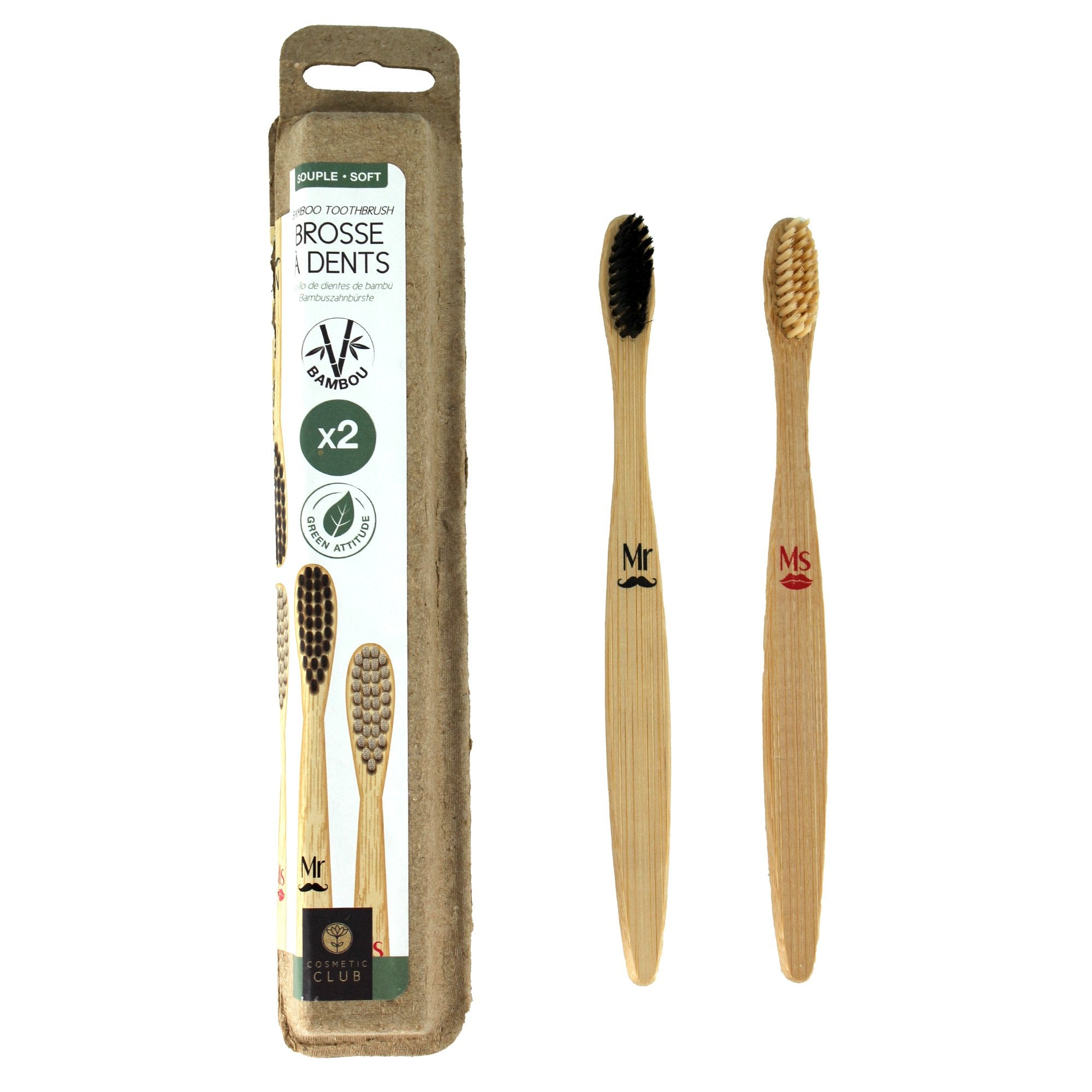 Stokomani Beauté 2 brosses à dents bambou hygiène