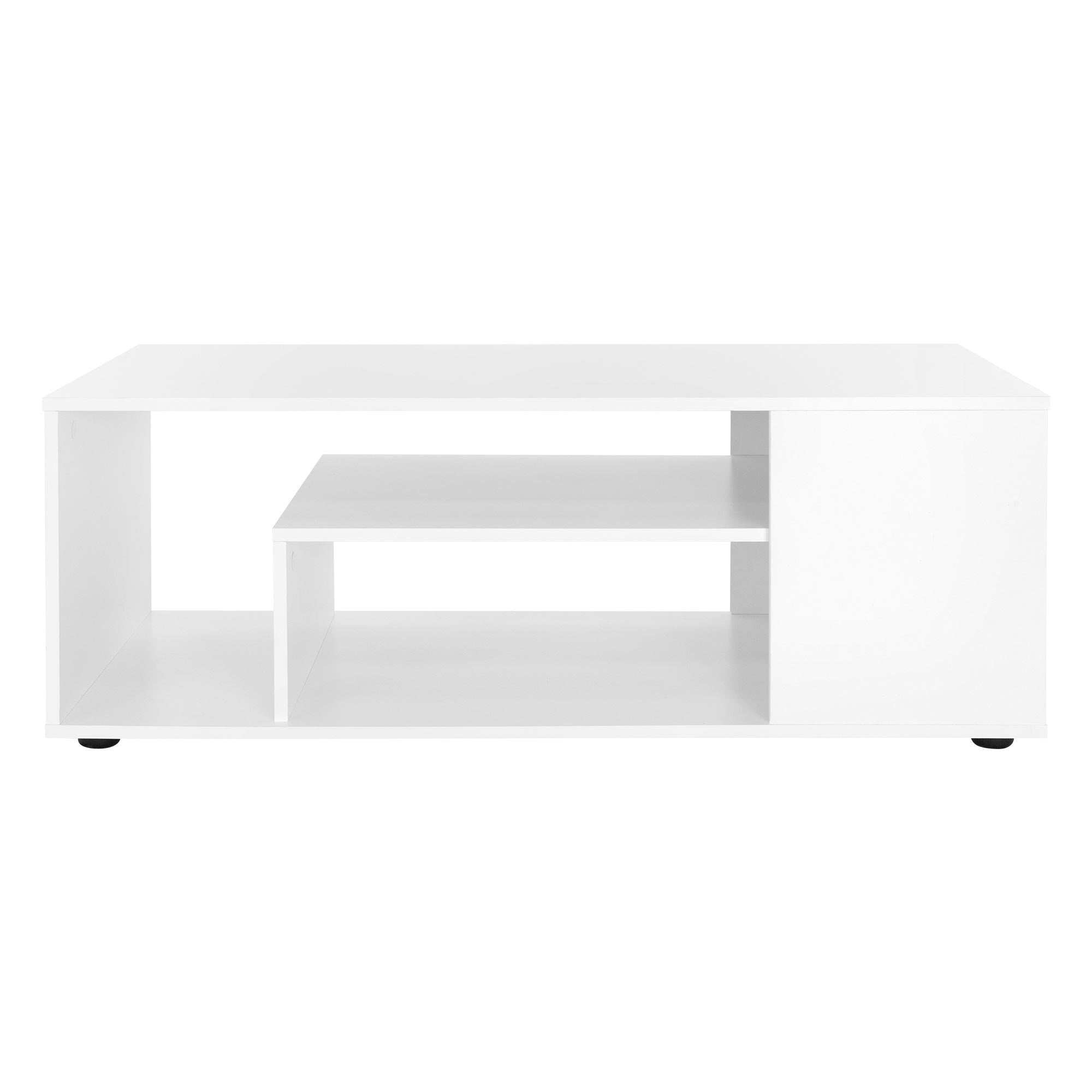 ECD Germany table basse 110x50x41 cm blanche 4 niches