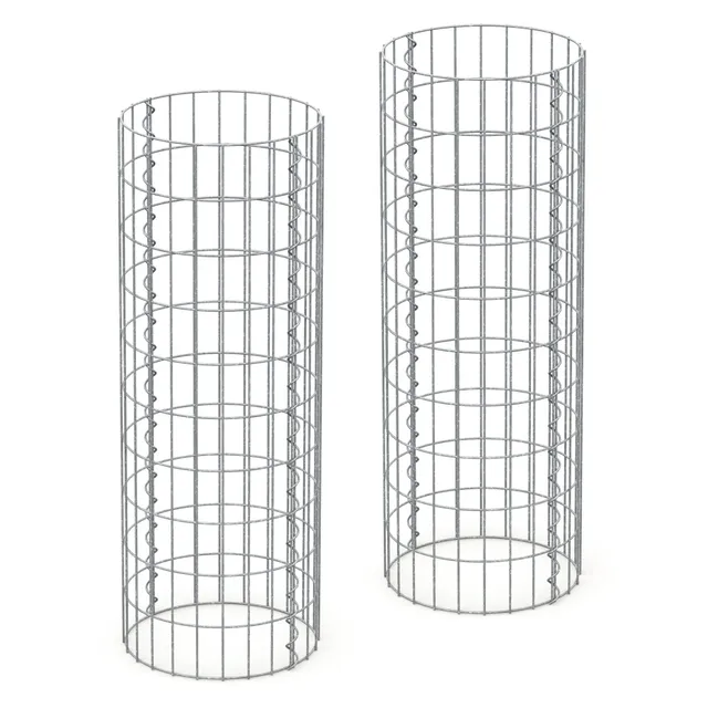 ECD Germany Garten colonne gabion ronde Ø35x100 cm lot 2 acier