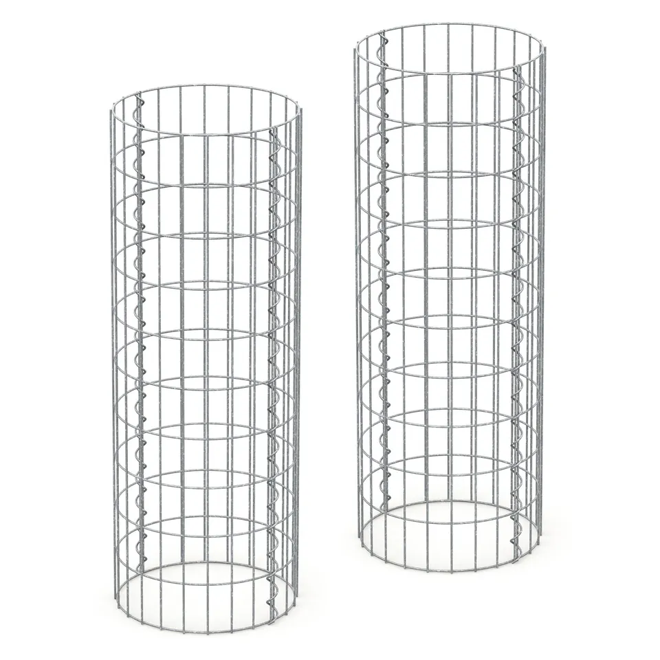 ECD Germany Garten colonne gabion ronde Ø35x100 cm lot 2 acier