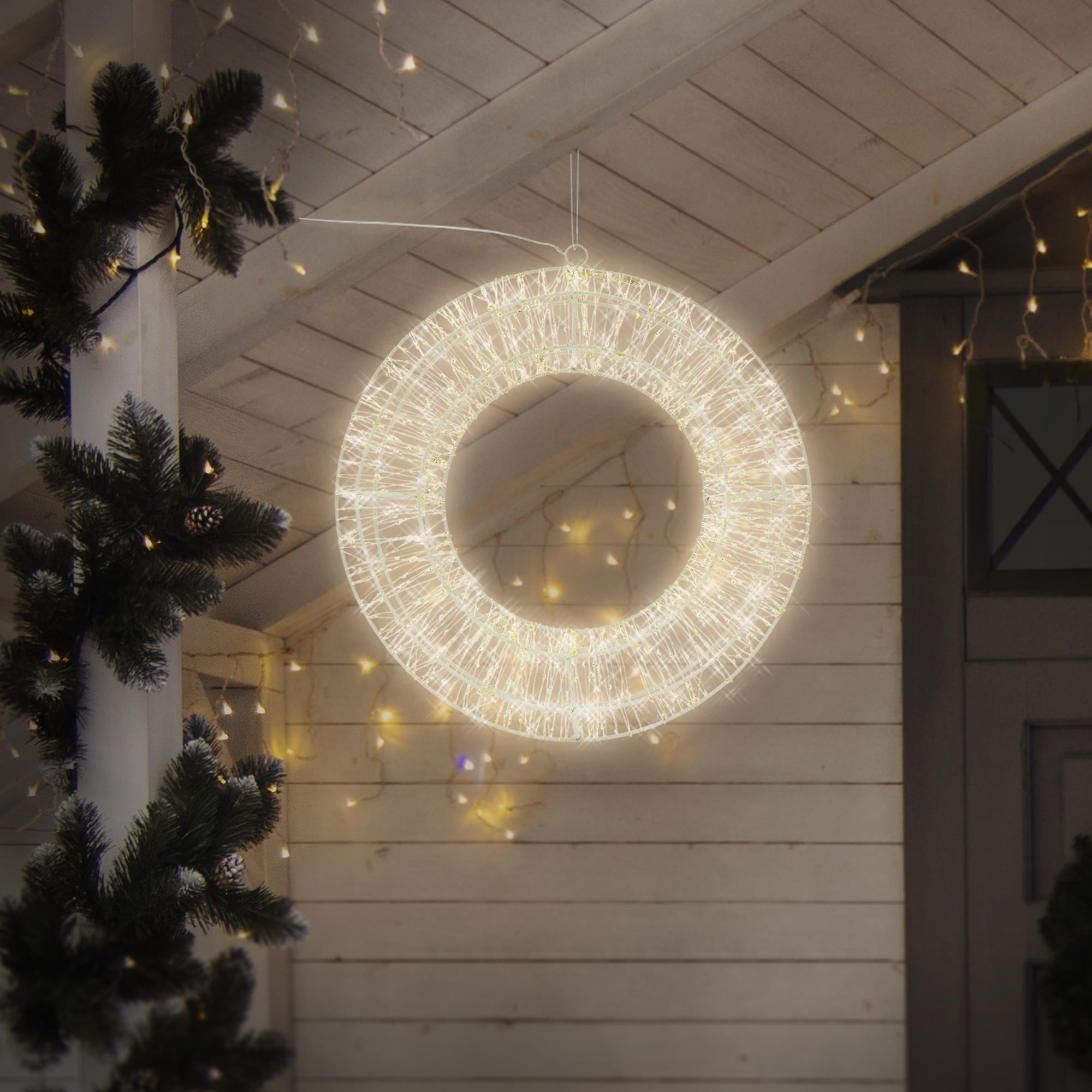 ECD Germany Couronne LED métal 50 cm blanc chaud 1440 LED