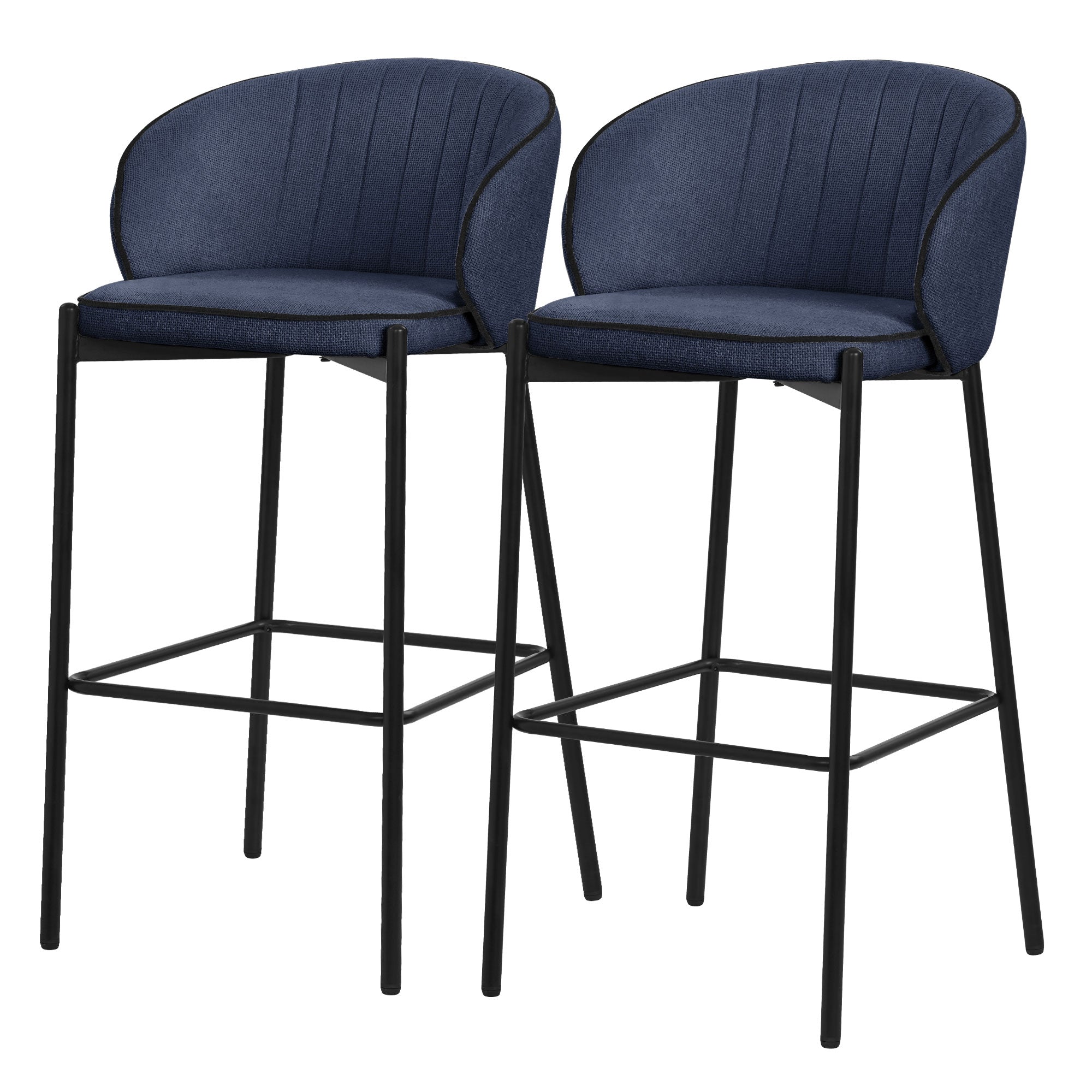 ECD Germany Möbel tabouret bar tissu anthracite lot de 2