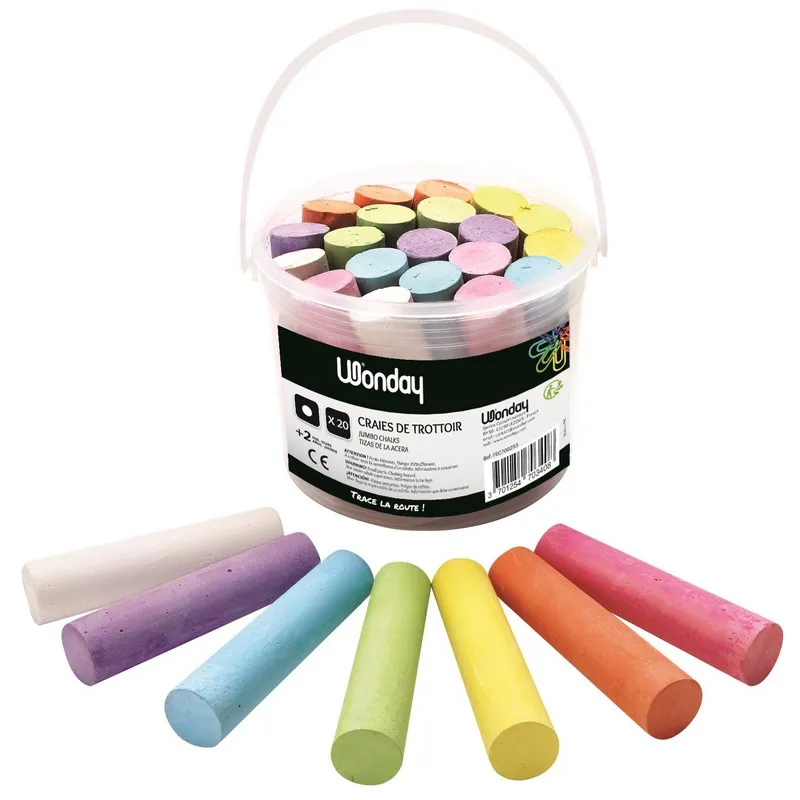 Safe Tool pot 20 craies trottoir rondes couleurs