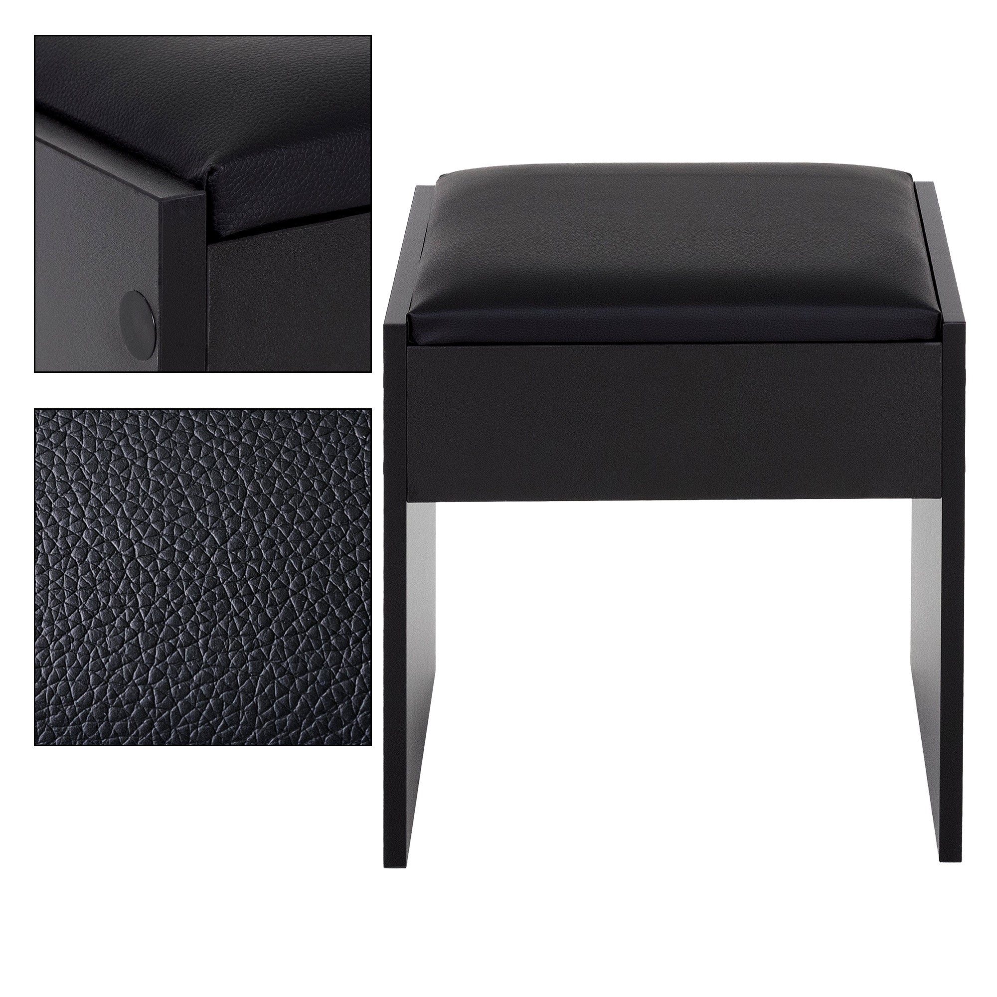 ECD Germany Möbel coiffeuse 108x40x140 noir miroir + tabouret
