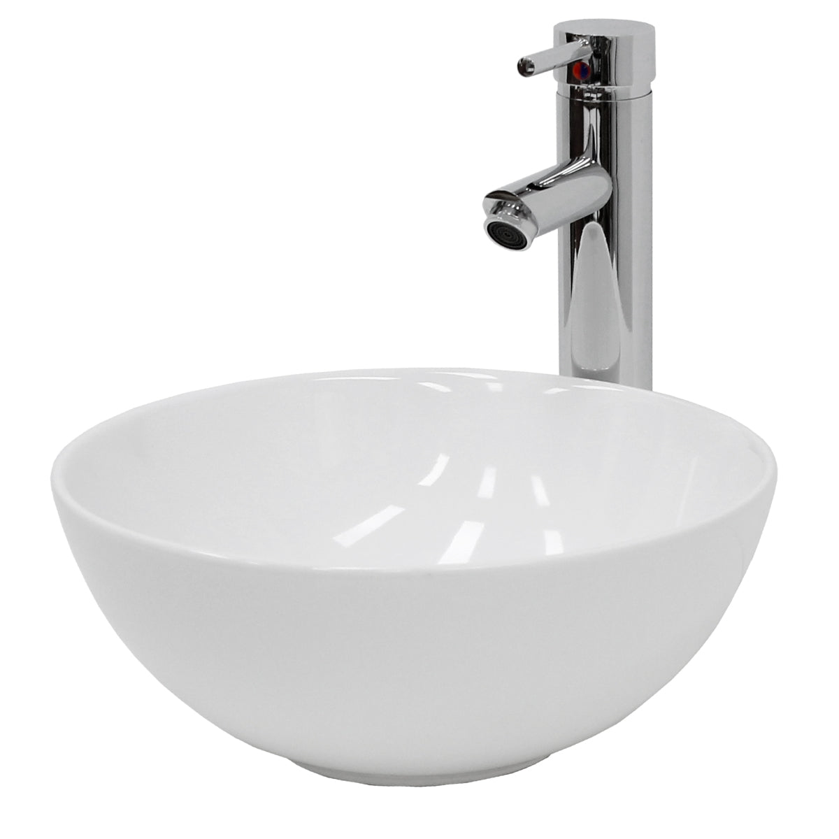 ECD Germany LuxeBath vasque ronde blanche 32 cm avec bonde