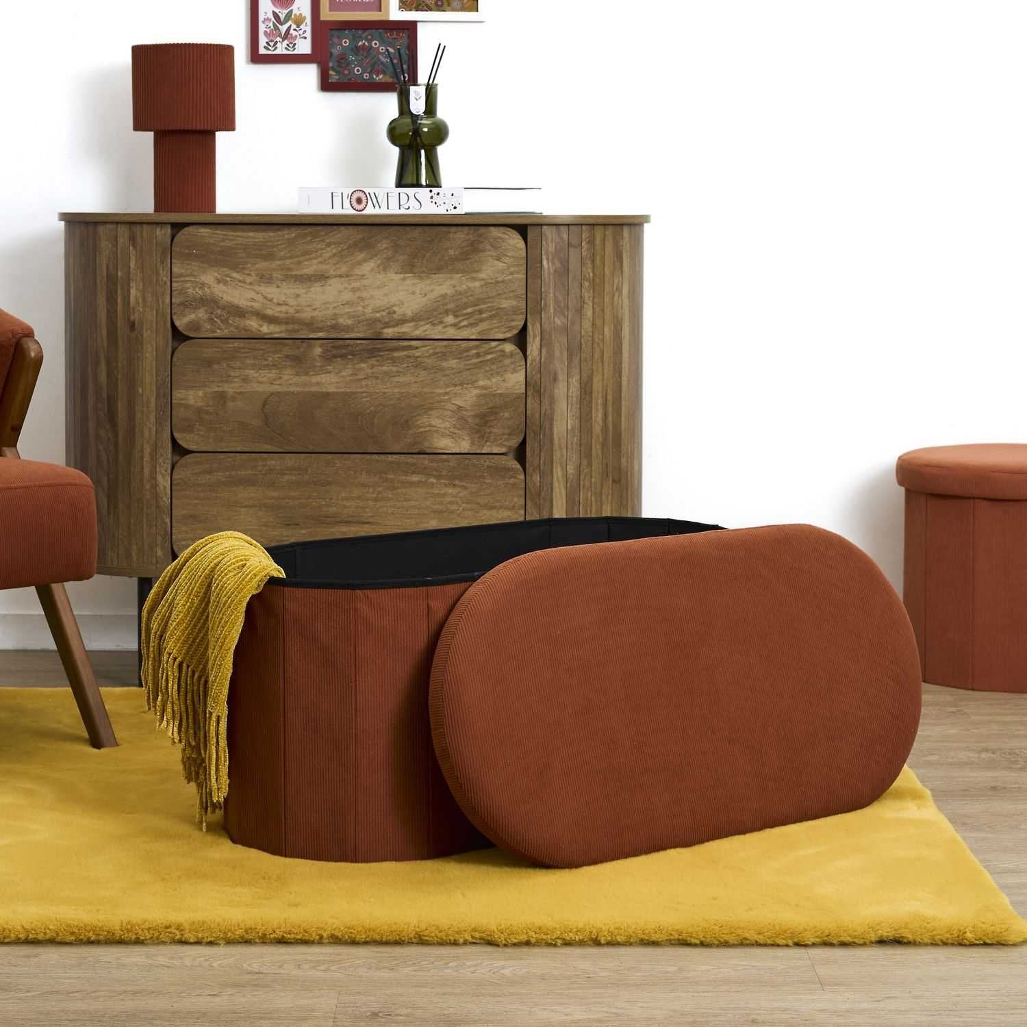 Home Deco Factory Jules coffre-banc pliable terracotta