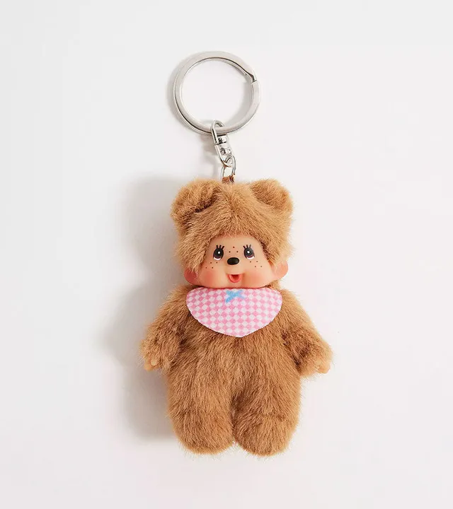 L'avant gardiste Porte-clés Monchhichi Kiki beige peluche