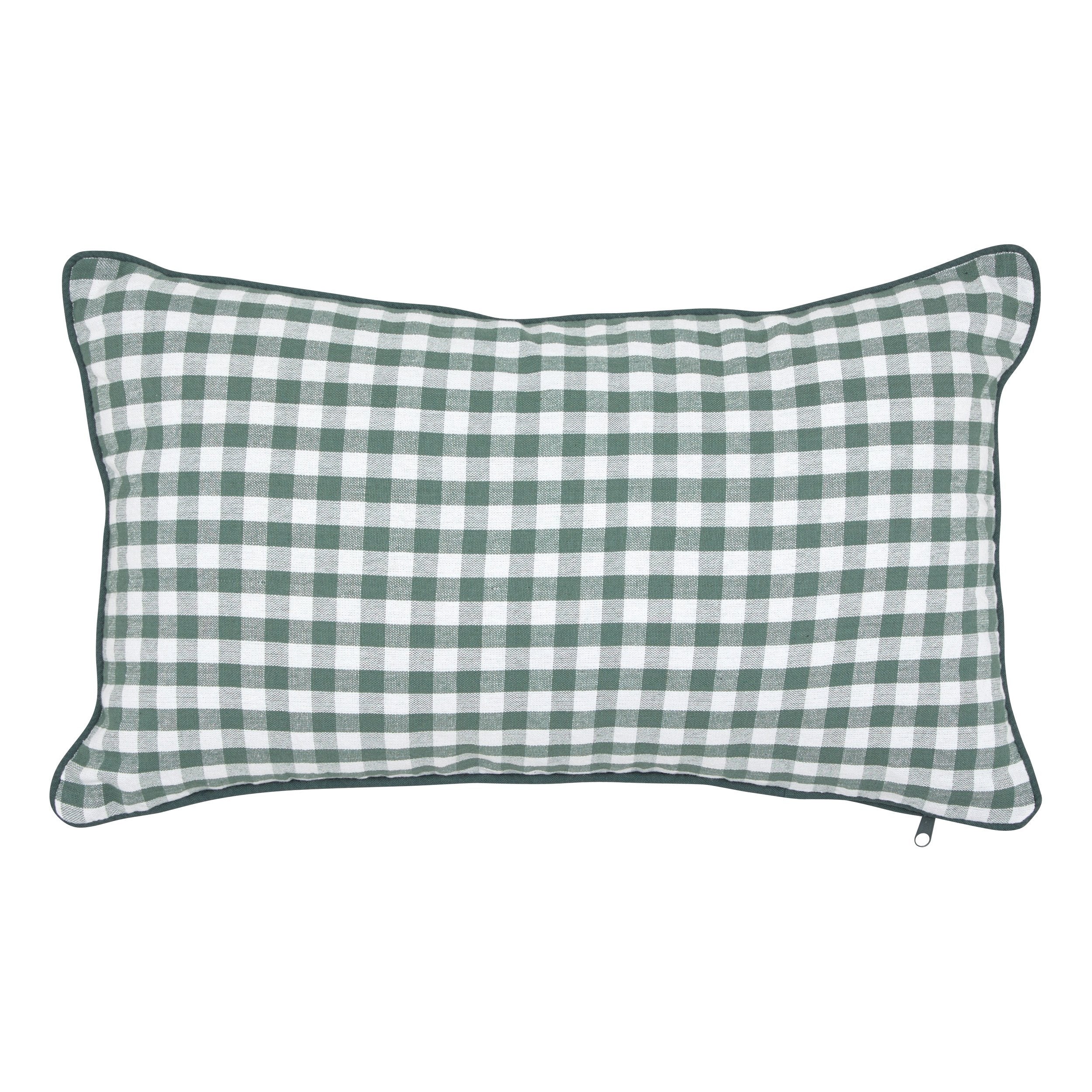 Groove Coussin vichy vert 30x50 cm housse coton
