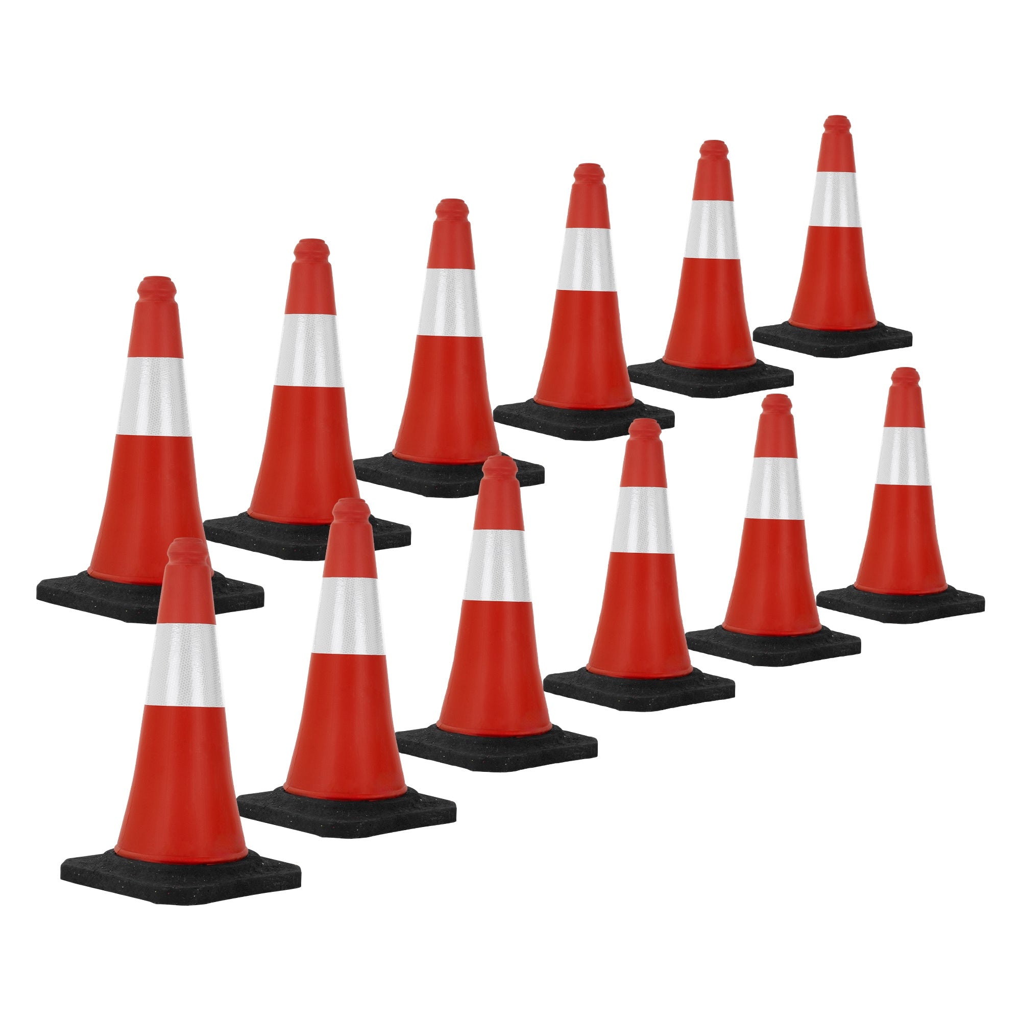 ECD Germany cône de signalisation 51 cm rouge/blanc lot de 2