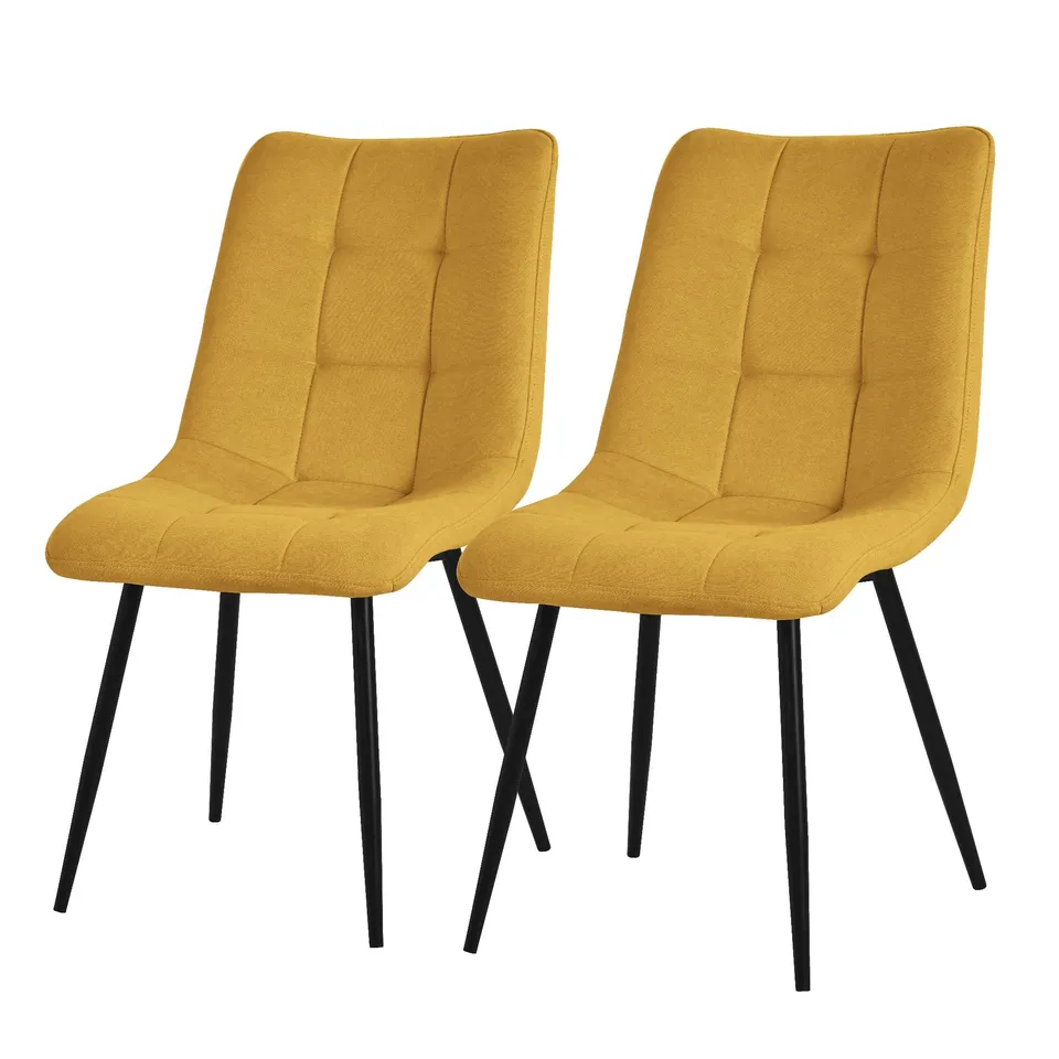 ECD Germany chaises salle à manger moutarde x2 polyester