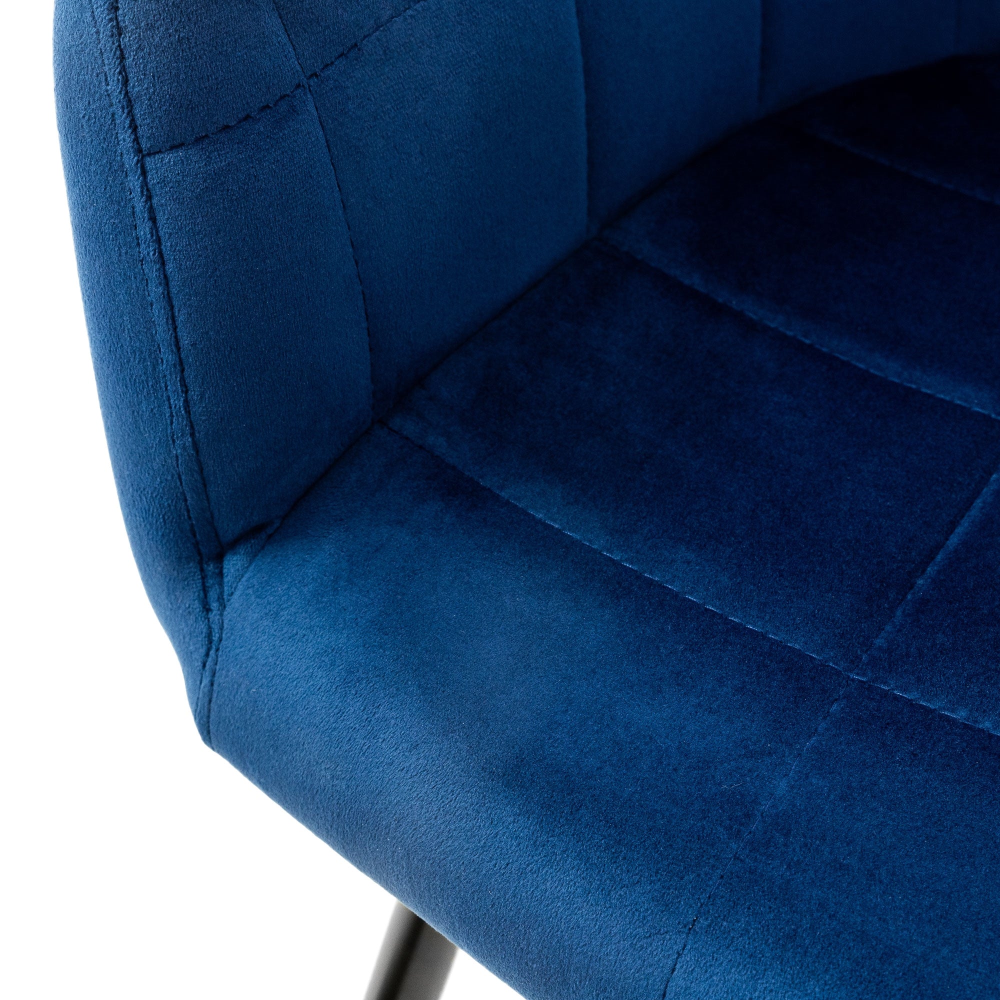 ECD Germany ML-Design chaise velours bleu foncé lot 4