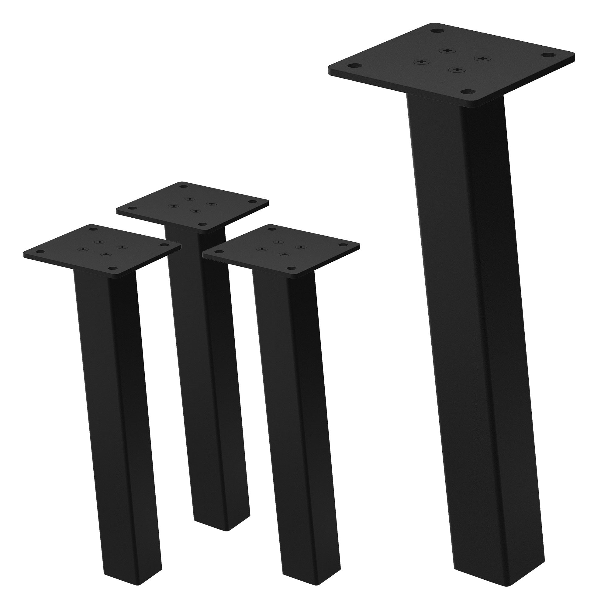 ML-Design pieds table acier 30 cm inclinés lot 4 noir