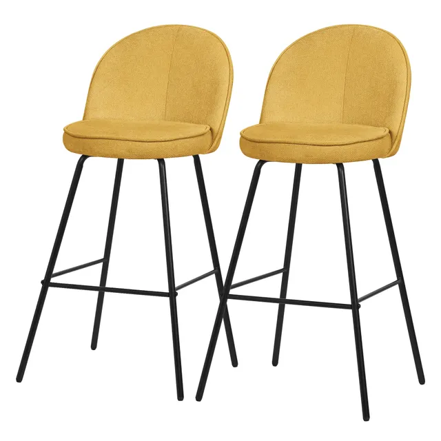 ECD Germany Möbel lot 2 tabourets de bar moutarde 120 kg
