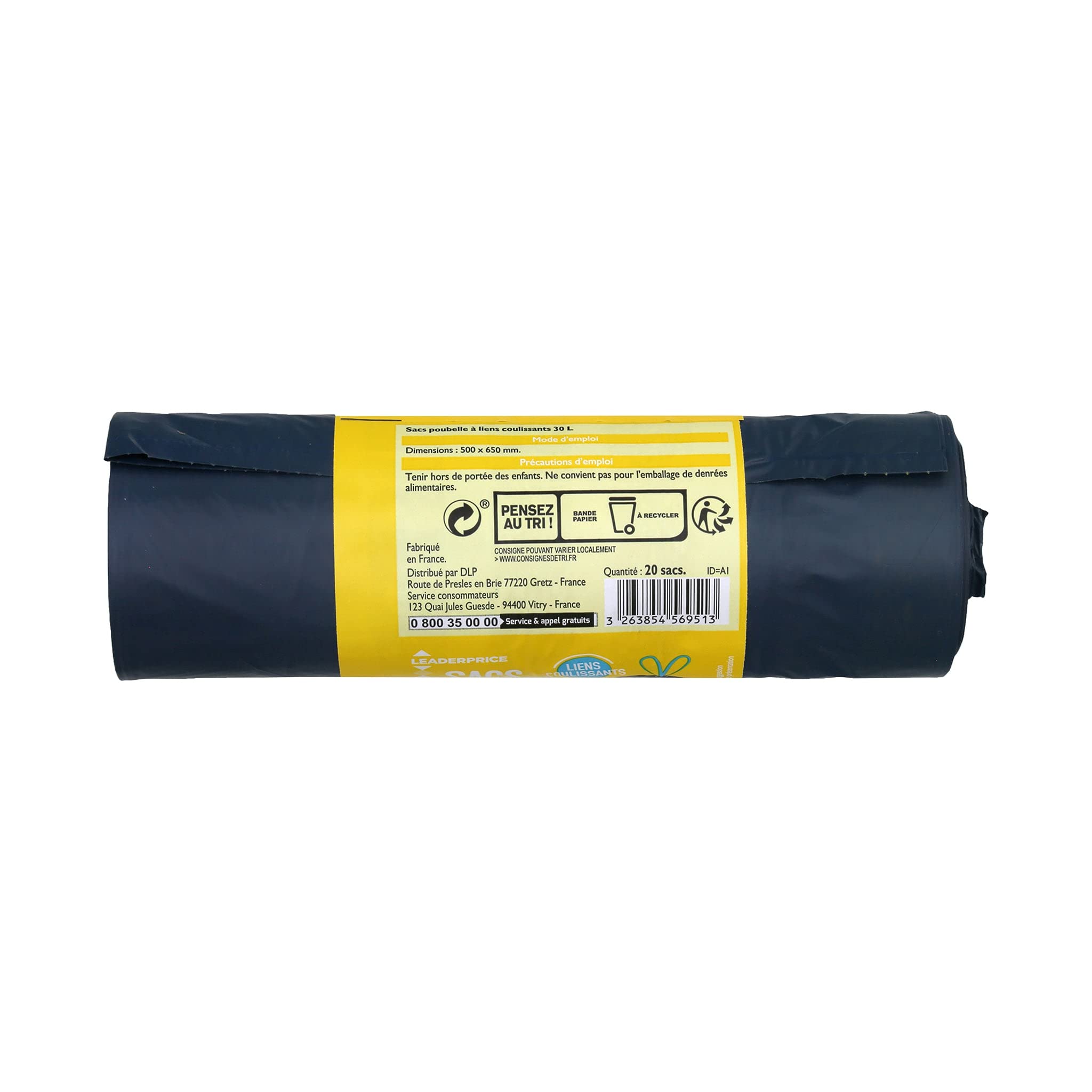 Leader Price Ménage Sacs poubelle 30L cuisine x20