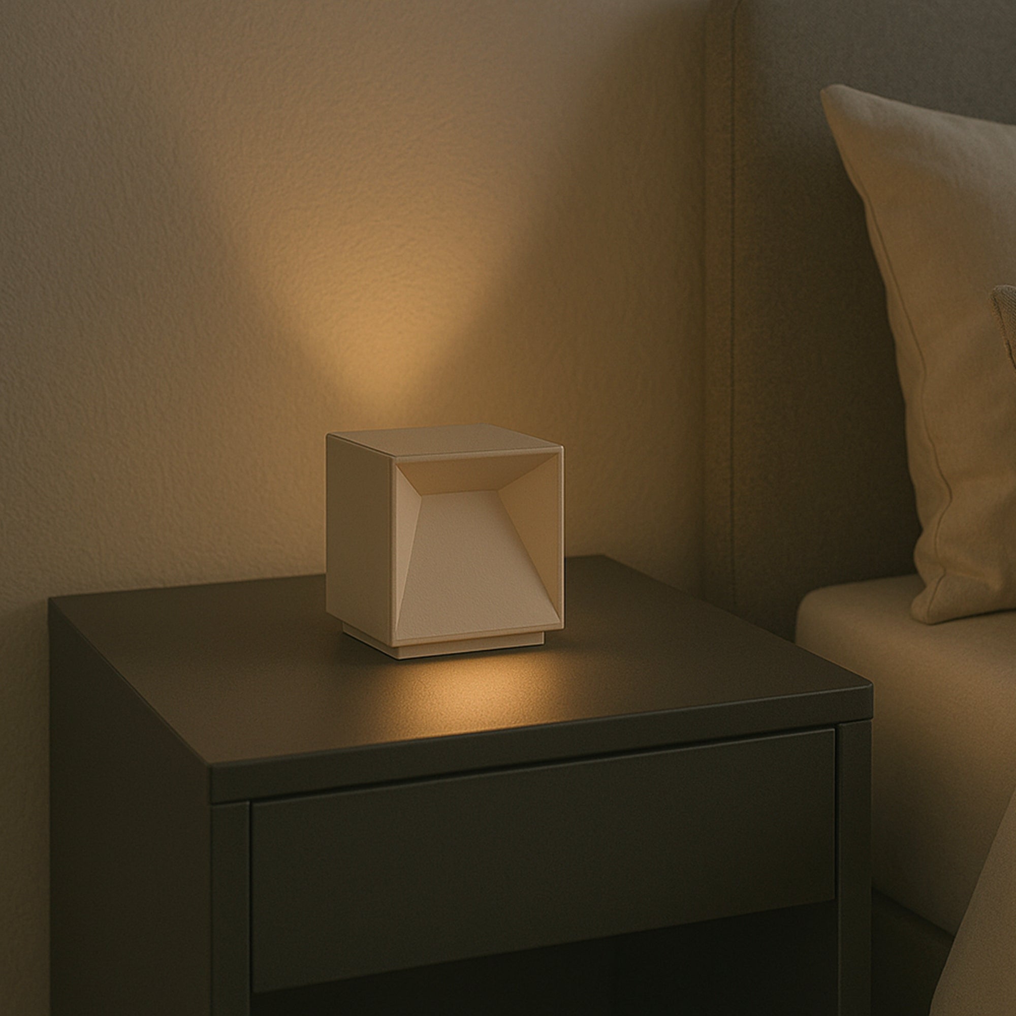 Red Deco Cubox lampe de table LED H10cm beige dimmable