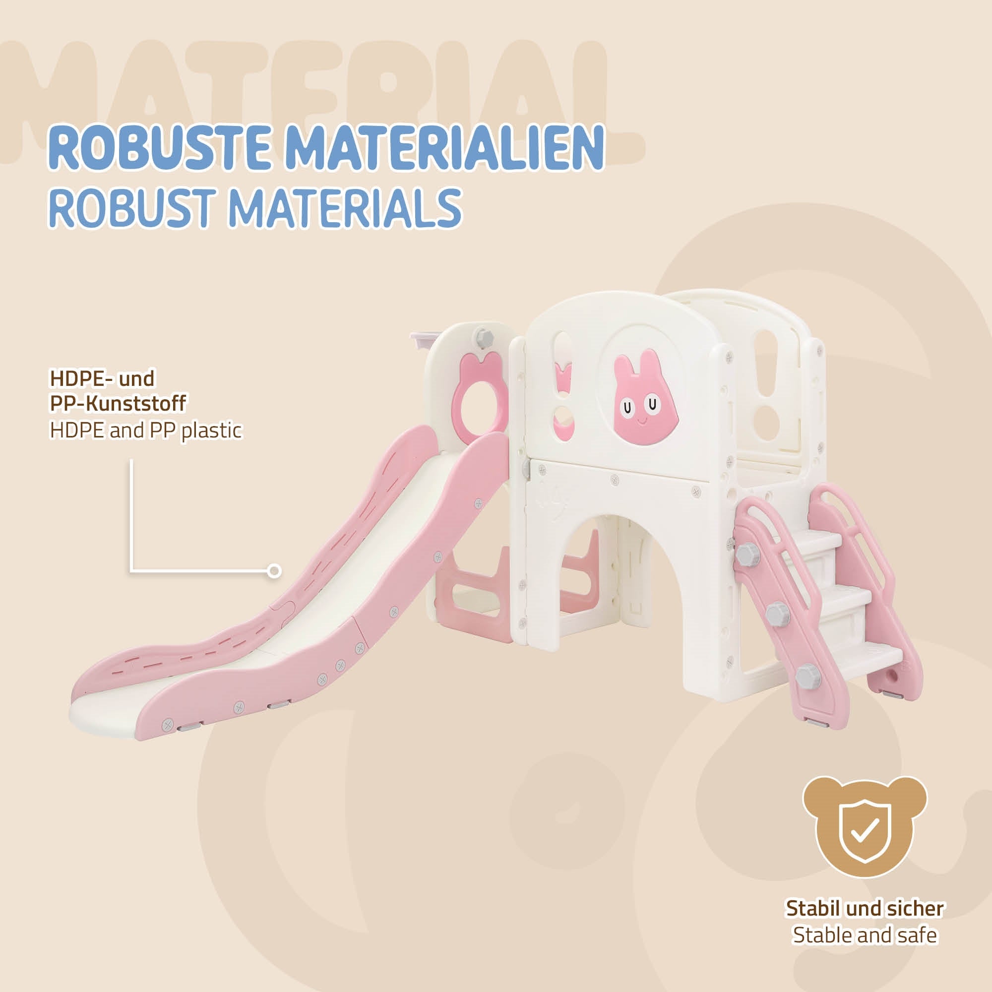 ECD Germany Joyz toboggan enfant rose 5en1 avec tour