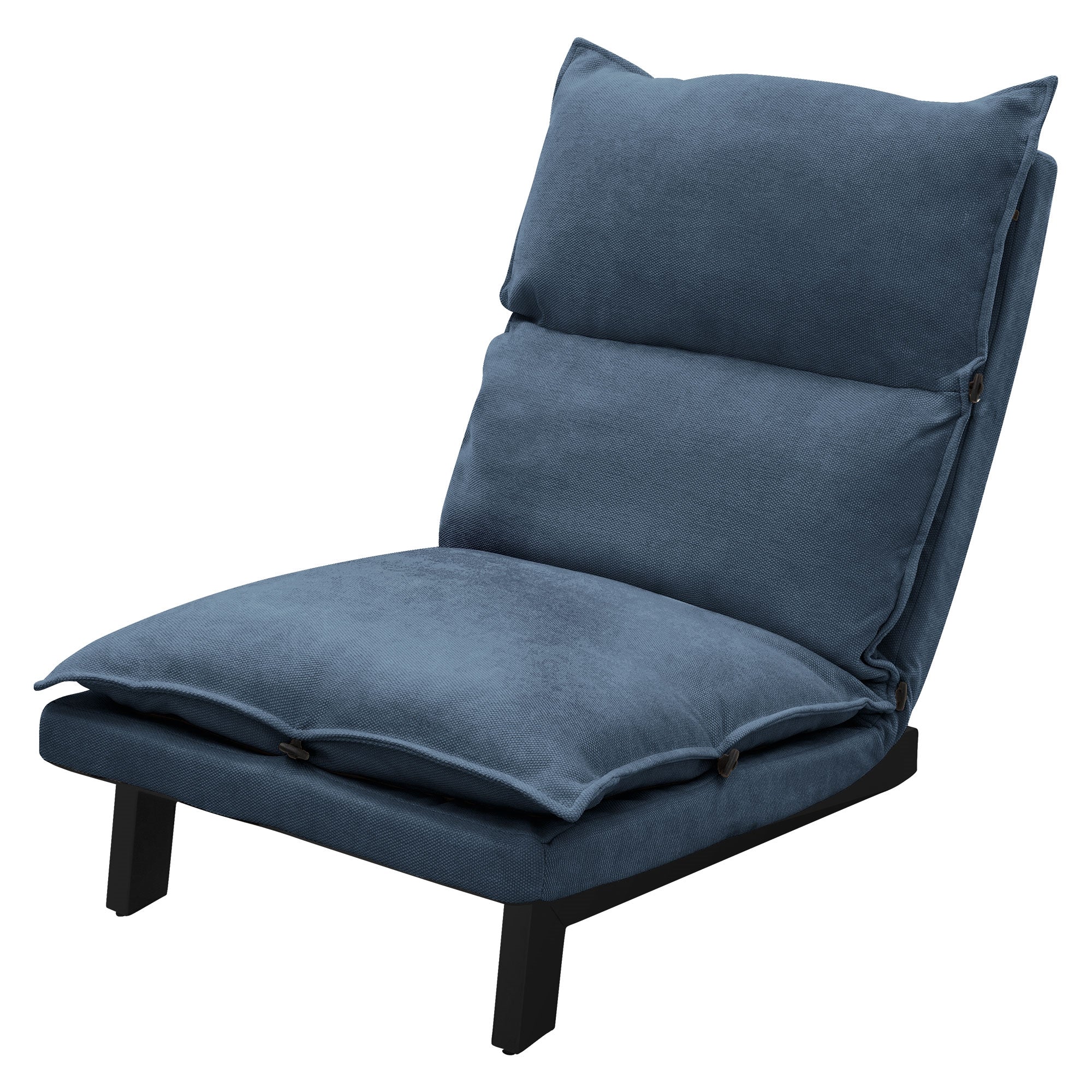 ECD Germany fauteuil de sol lin beige dossier réglable 73 cm