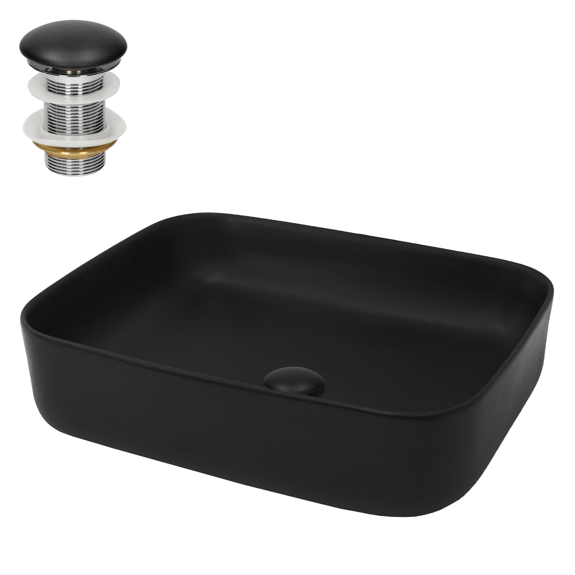 LuxeBath lavabo carré blanc céramique 39,5 cm à poser