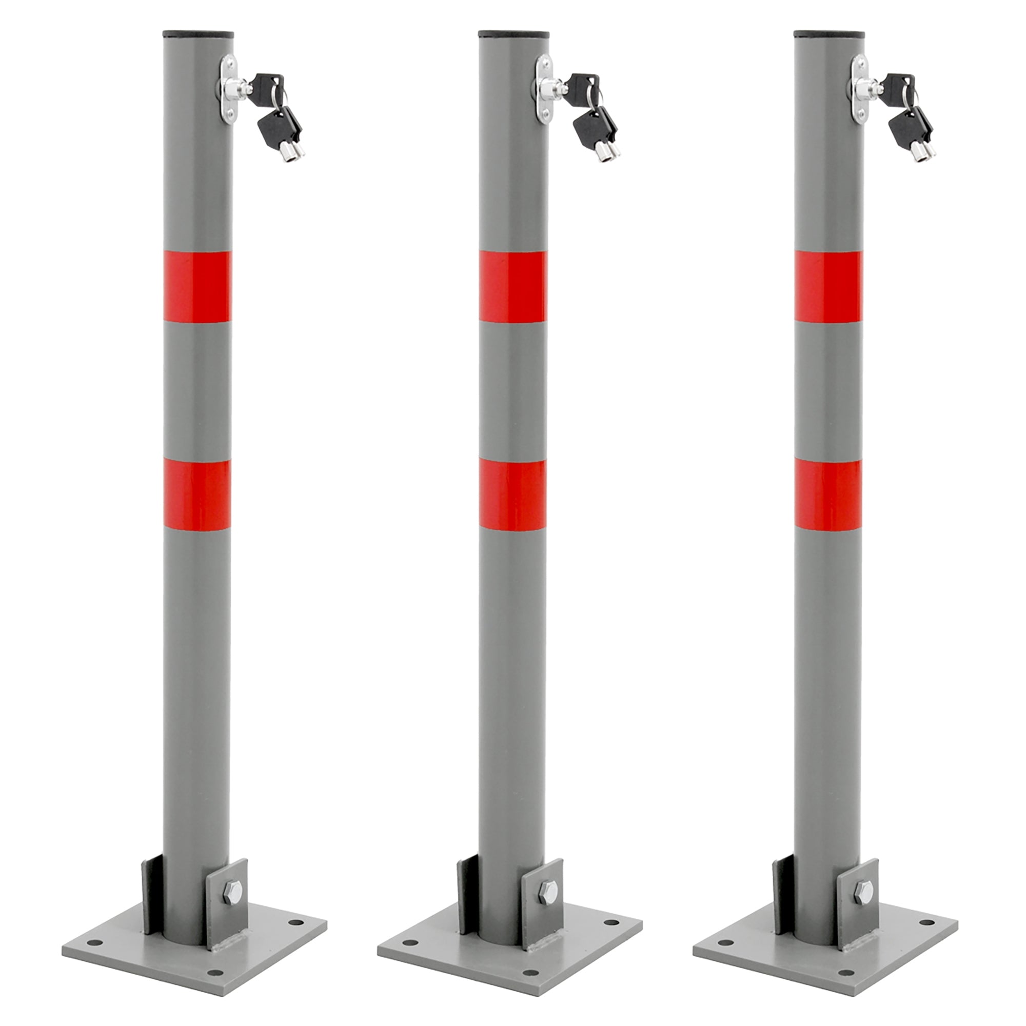 ECD Germany Barrière Parking Pliable 71cm Anthracite Lot de 3