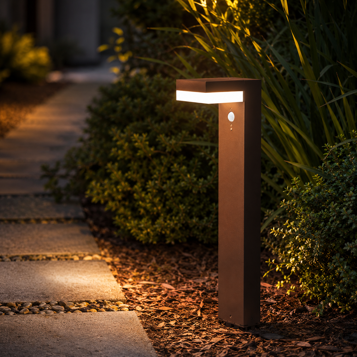 Red Deco Cenova Tall Corten balise solaire H50cm blanc chaud