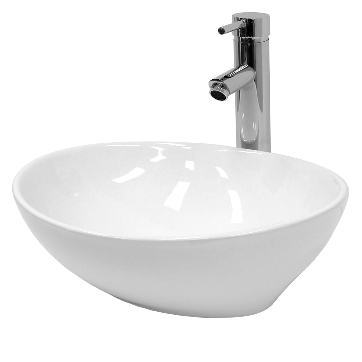 ECD Germany LuxeBath vasque blanche céramique 41 cm avec bonde