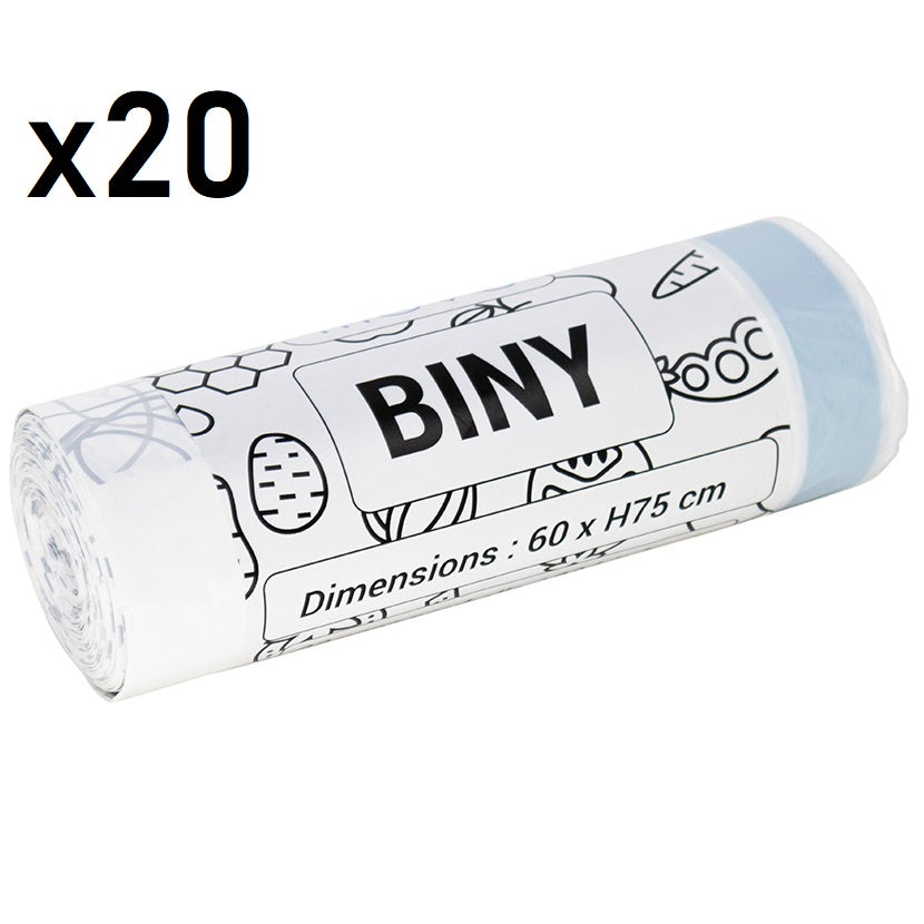 Red Deco Biny lot 20 sacs poubelle 50L blanc lien