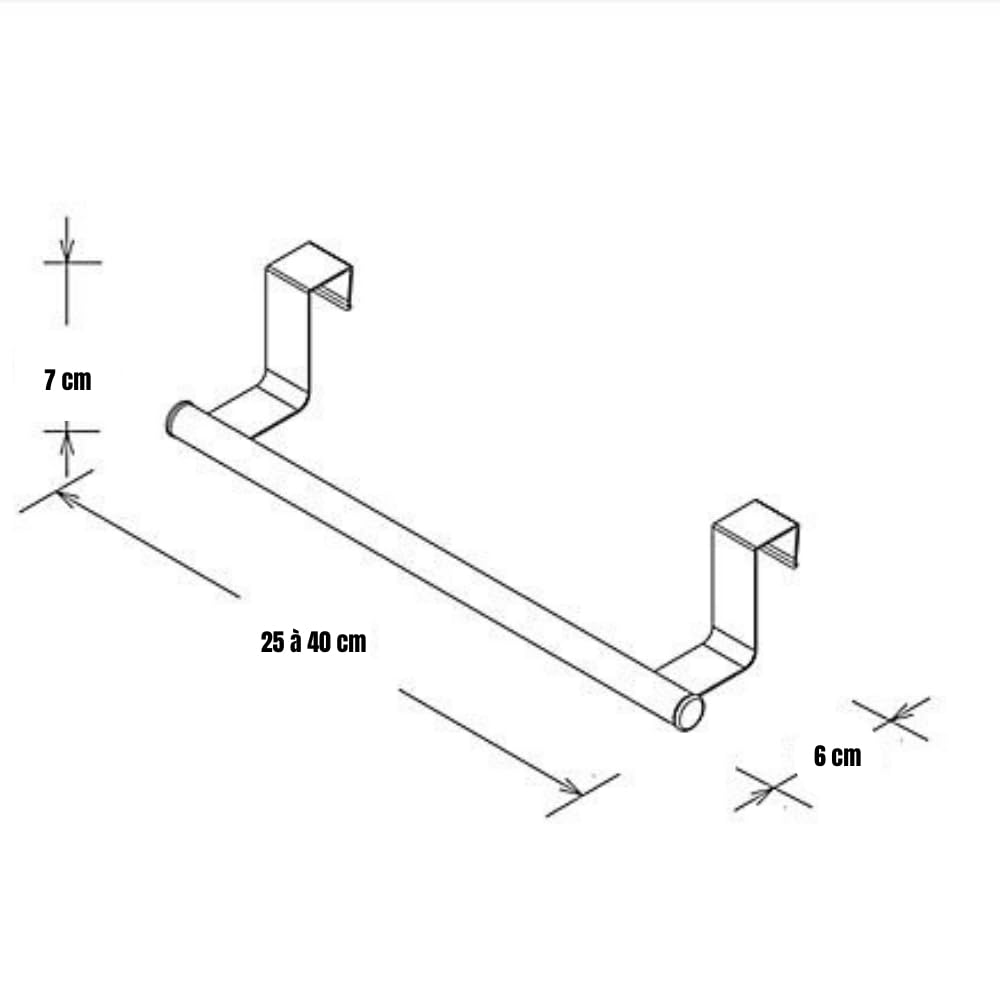 Shop-Story Towlders porte-torchons extensible 25-40cm acier