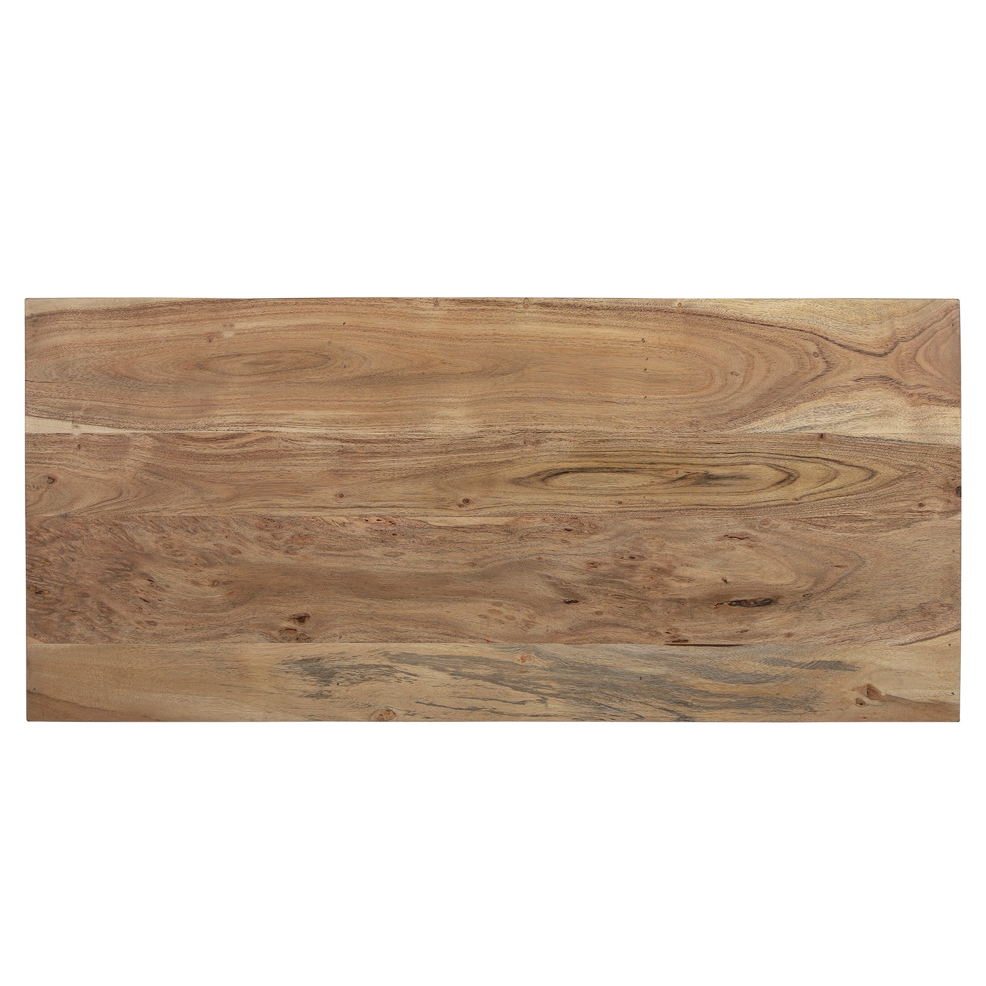 ECD Germany Taipei Meuble TV Bas 110 cm Bois Acacia 2 Tiroirs