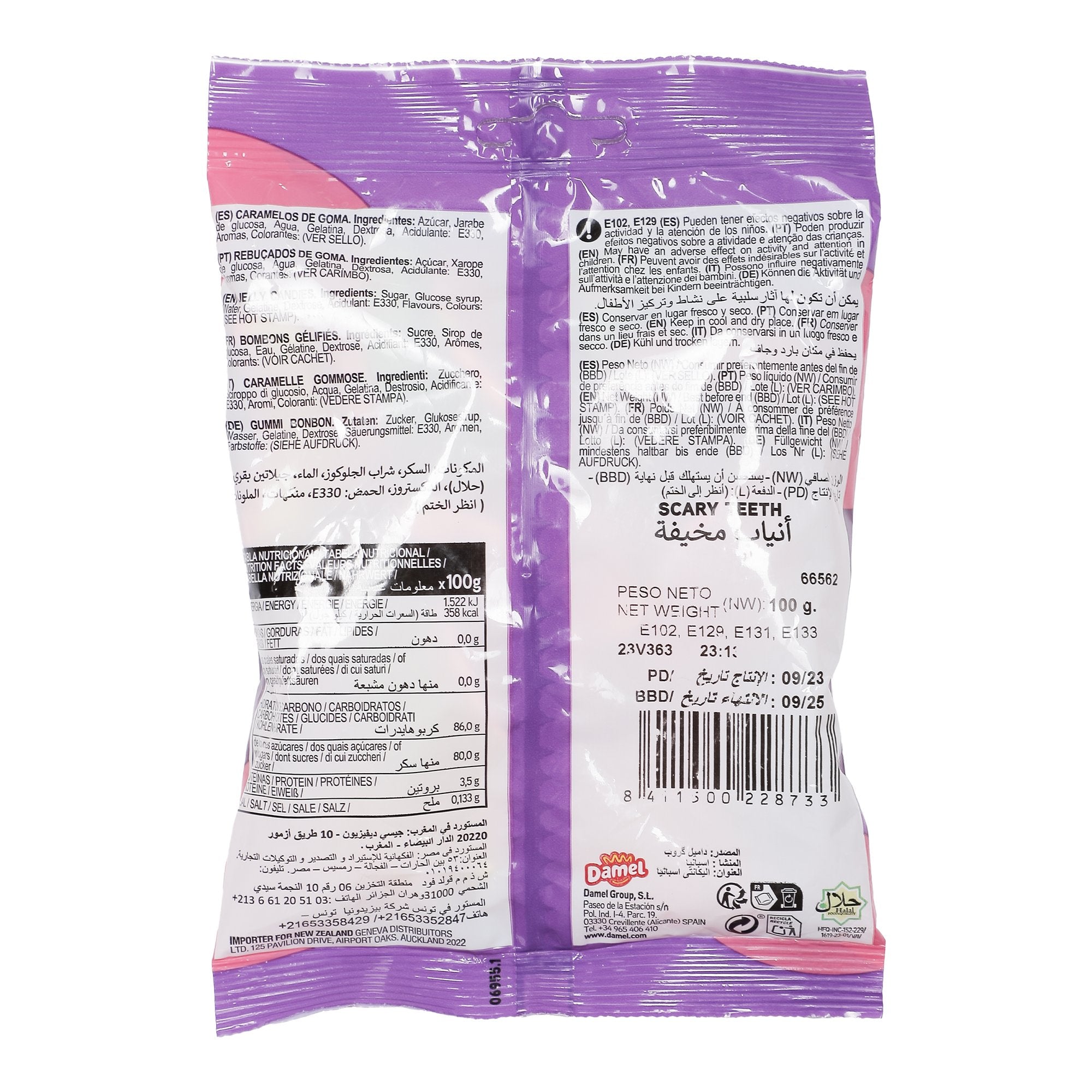 Scary Teeth Sachet de bonbons dents Halloween
