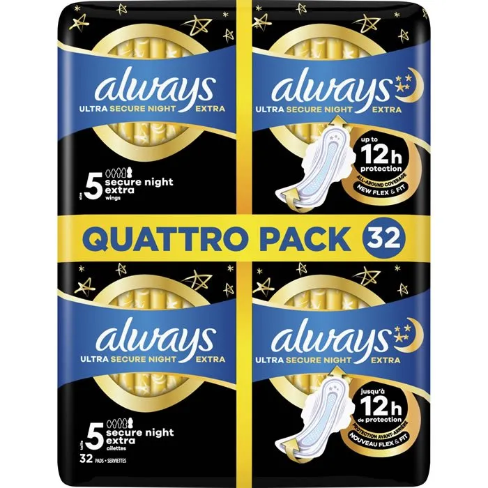 Always Ultra Secure Night Extra T5 serviettes 4x32 nuit