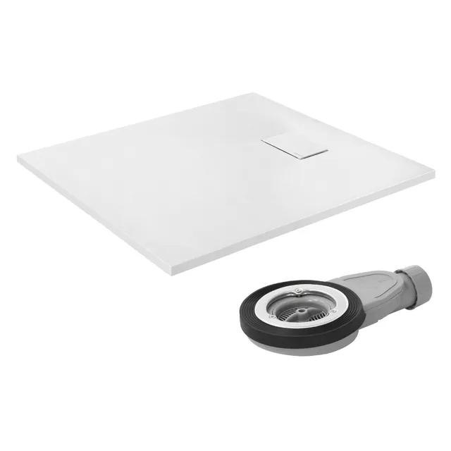 ECD Germany Sanitär receveur de douche blanc 100x90 cm antidérapant