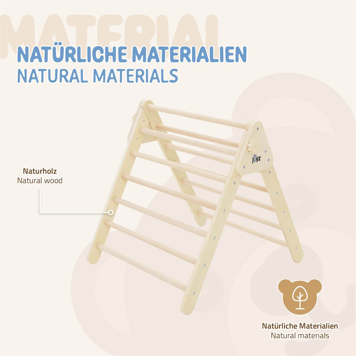 ECD Germany Kinder Joyz triangle motricité bois naturel 73 cm