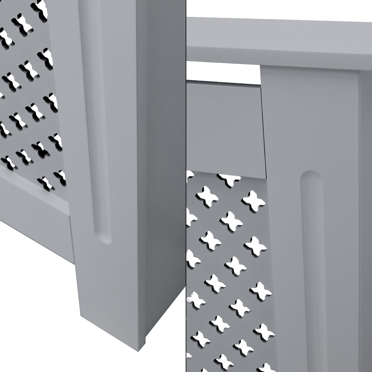 ECD Germany cache-radiateur MDF gris losange 112x19x82 cm
