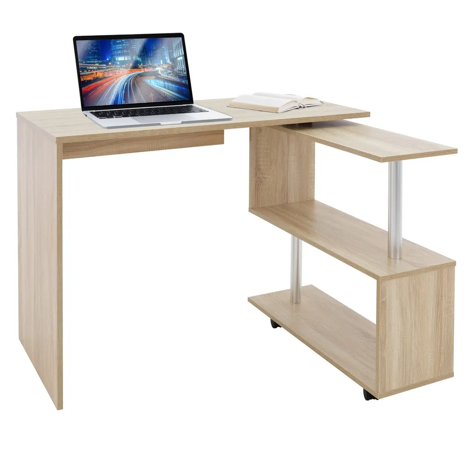 ECD Germany Möbel bureau d’angle pivotant blanc 150 cm