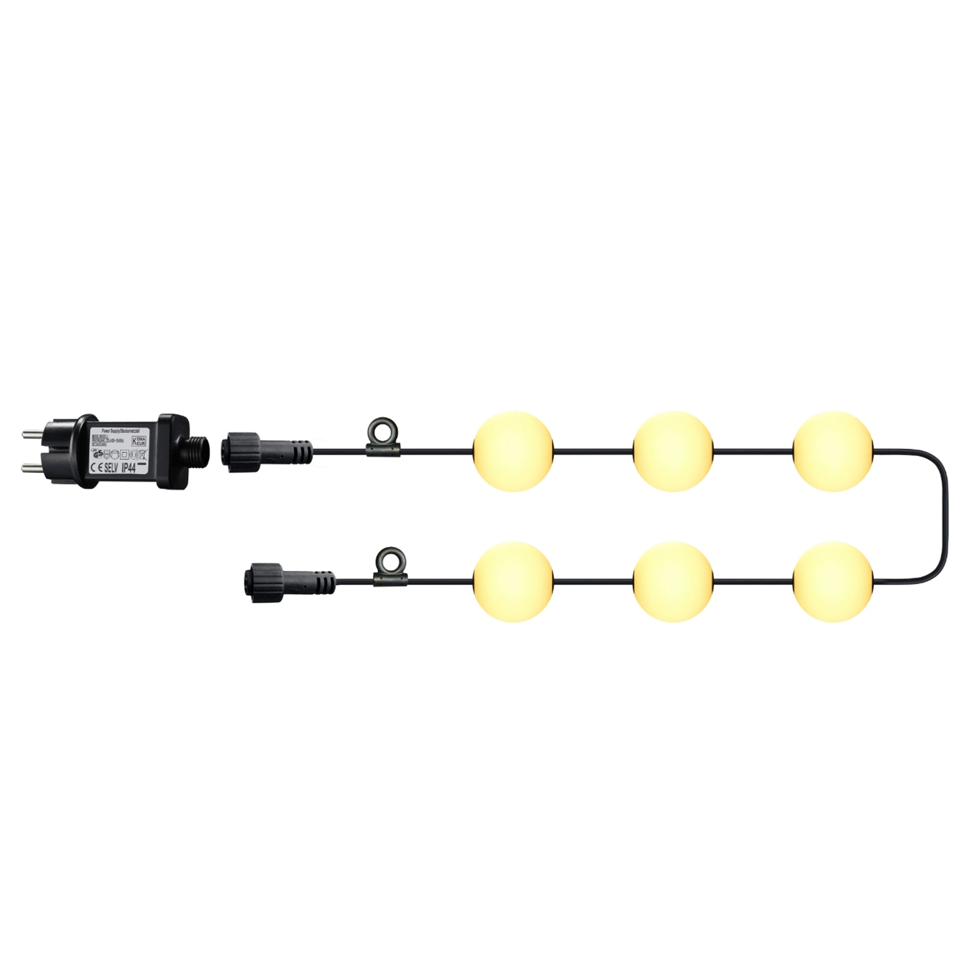 Red Deco Bolly guirlande lumineuse extérieure 5,5m 6 boules